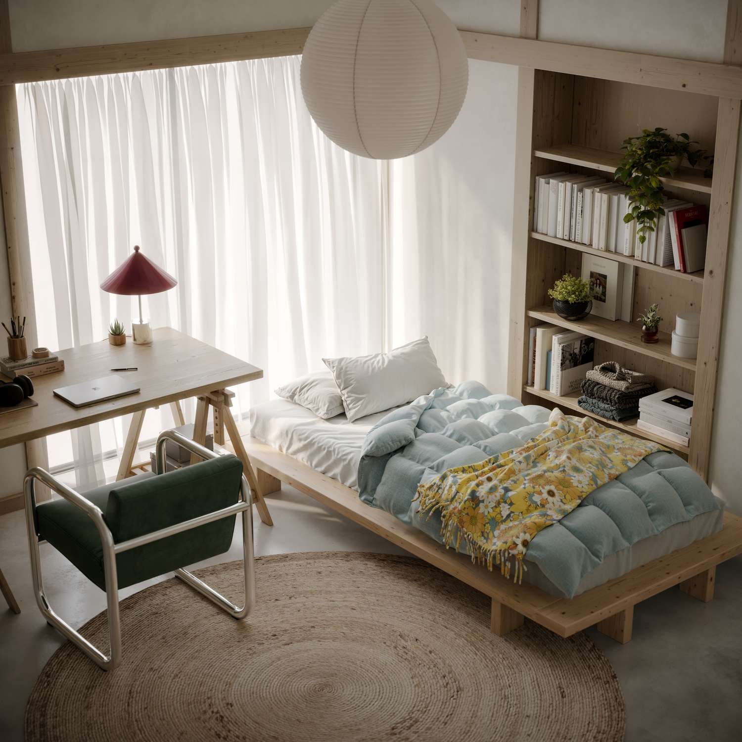 Karup Design Bettgestell »JAPAN BED Bodenbett, Holzrahmen, Futonbett, Jugendbett, Holzbett«, Massivholzbett mit Lattenrost, Kiefer massiv, Bett ohne Kopfteil