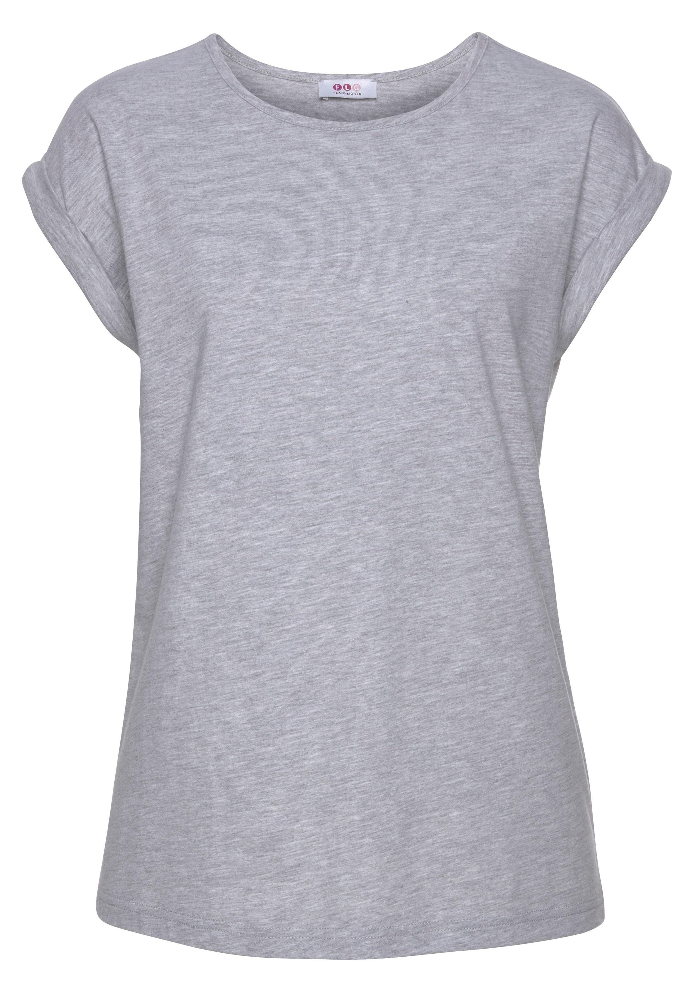 Flashlights T-Shirt, (Packung, 2 tlg., 2er-Pack), Kurzarm, figurbetont, unifarben, Rundhals, für jeden Anlass