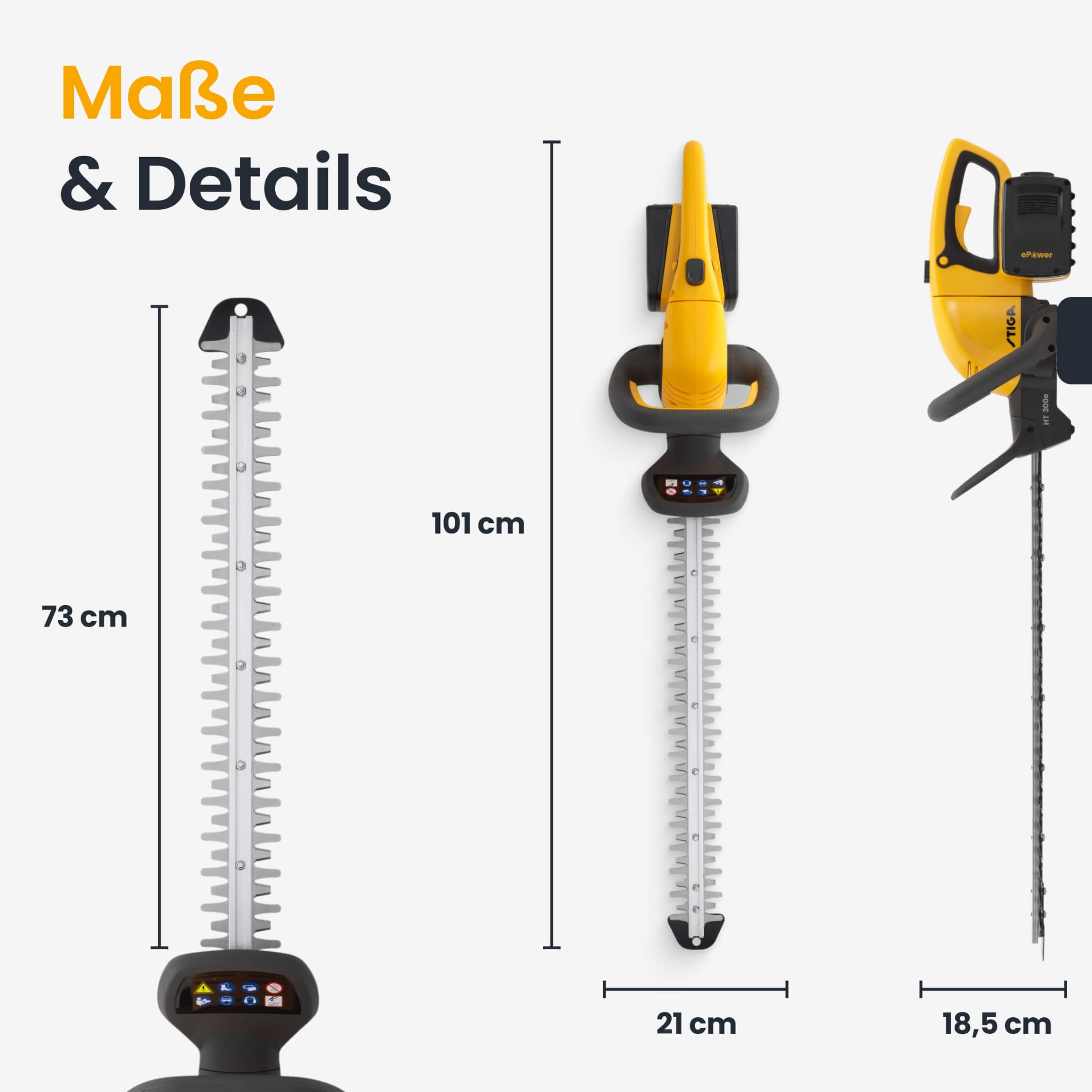 STIGA GARDEN Akku-Heckenschere »HT 300e« (Set, Inkl. 2x 20 V (2 Ah) Akku, Schutzhülle, Wandhalterung und Ladegerät, )