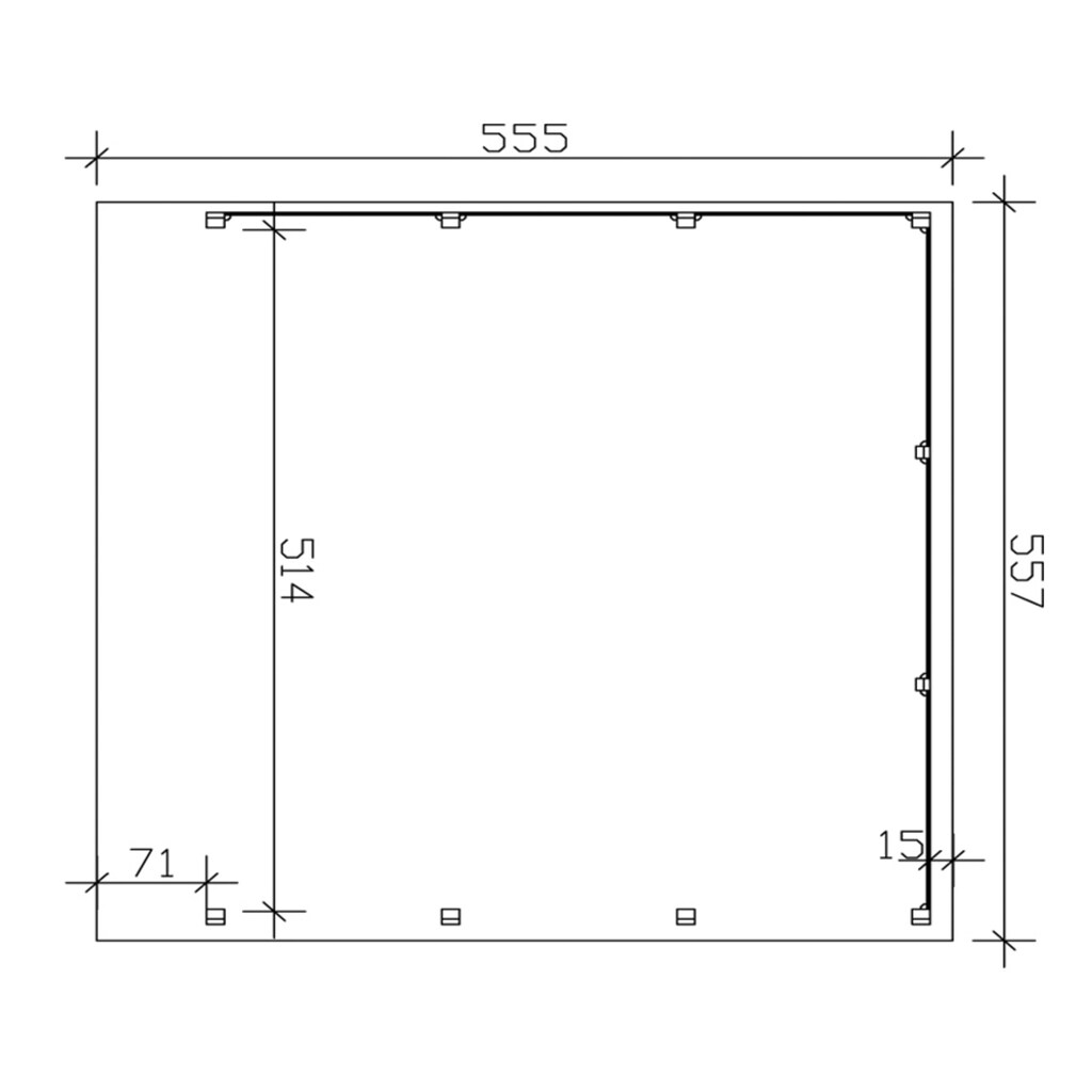 Skanholz Doppelcarport »Friesland 3«, Holz, 514 cm, braun