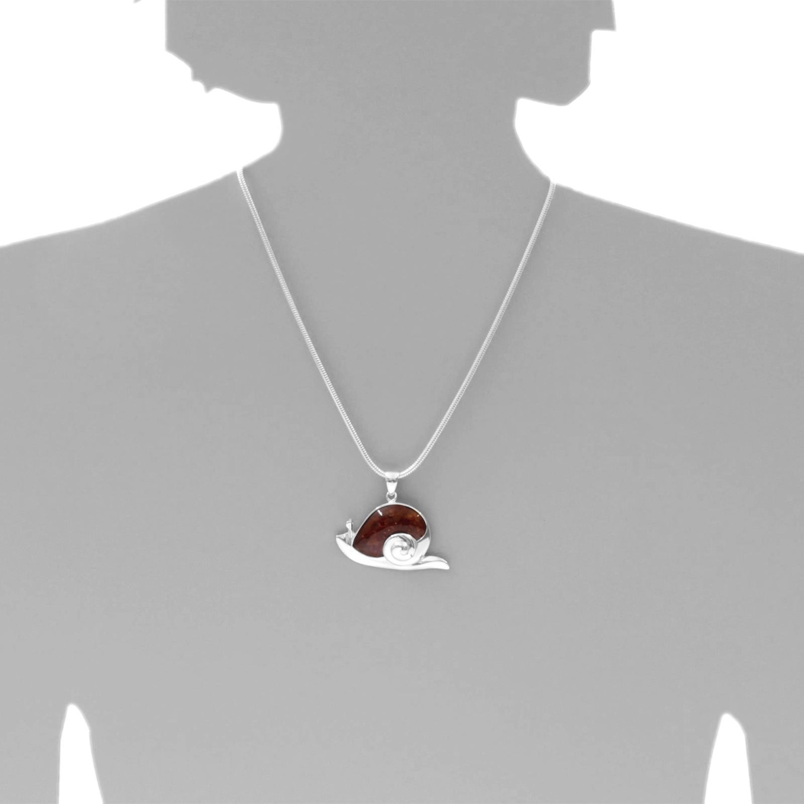 Kette mit Anhänger OSTSEE-SCHMUCK "Ostsee-Schmuck Kette mit Anhänger Schnecke" Gr. 42, silber, Halsketten, Damen, 42cm, Silber 925 (Sterlingsilber), L: 42 2