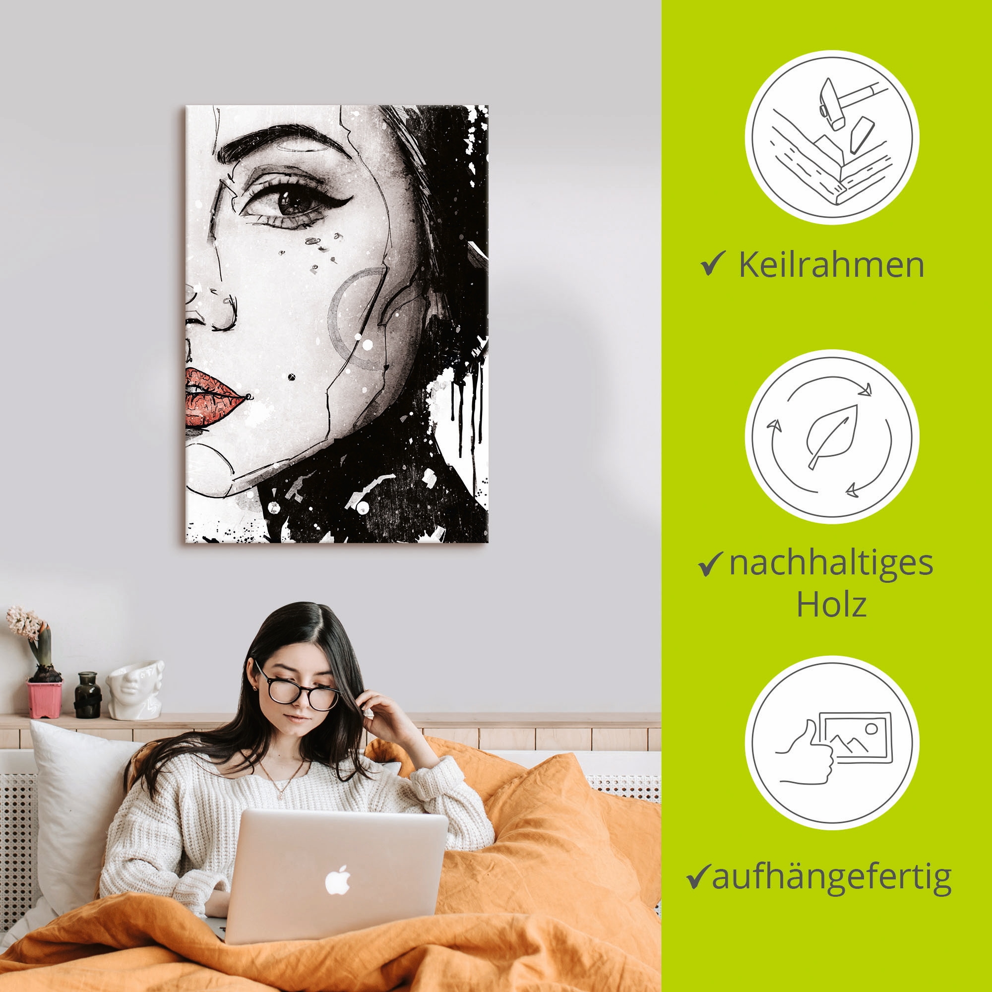 Artland Wandbild »The Artist«, Portrait, (1 St.), als Leinwandbild, Wandaufkleber in verschied. Größen