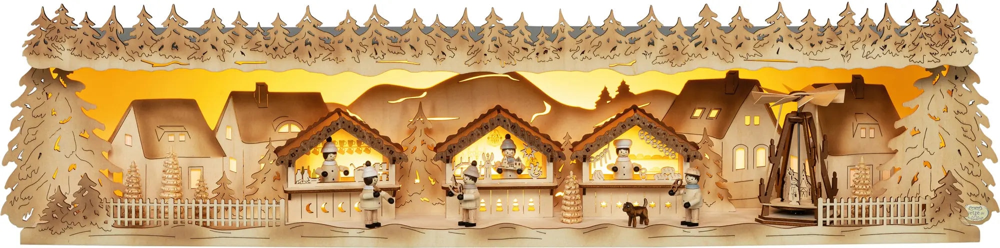 Tietze Erzgebirgsdegn LED Schwibbogen "Erhöhung Weihnachtmarkt exklusiv" günstig online kaufen