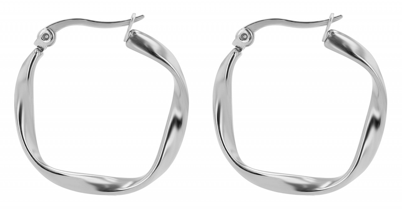 Adelia's Women Hoop Earrings Silver 20mm 2