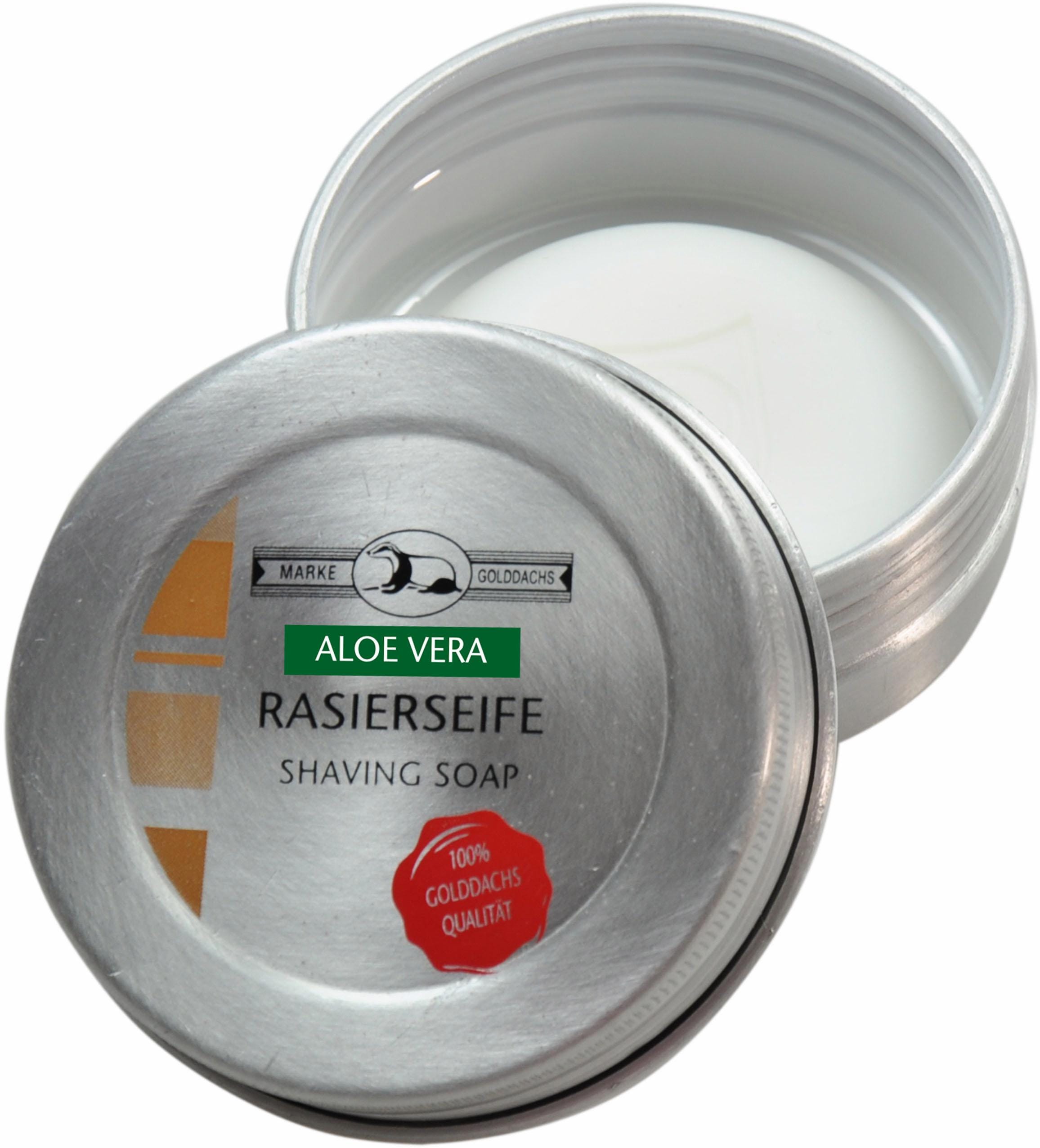Golddachs Rasierseife »Aloe Vera«, Mit Aloe Vera, hoher pH-Wert für ideale Haaraufstellung.