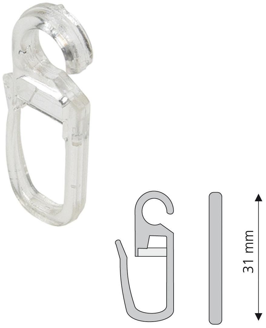 Faltenclip, (Set, 8 St.), Faltenlegehaken, für Gardinenringe