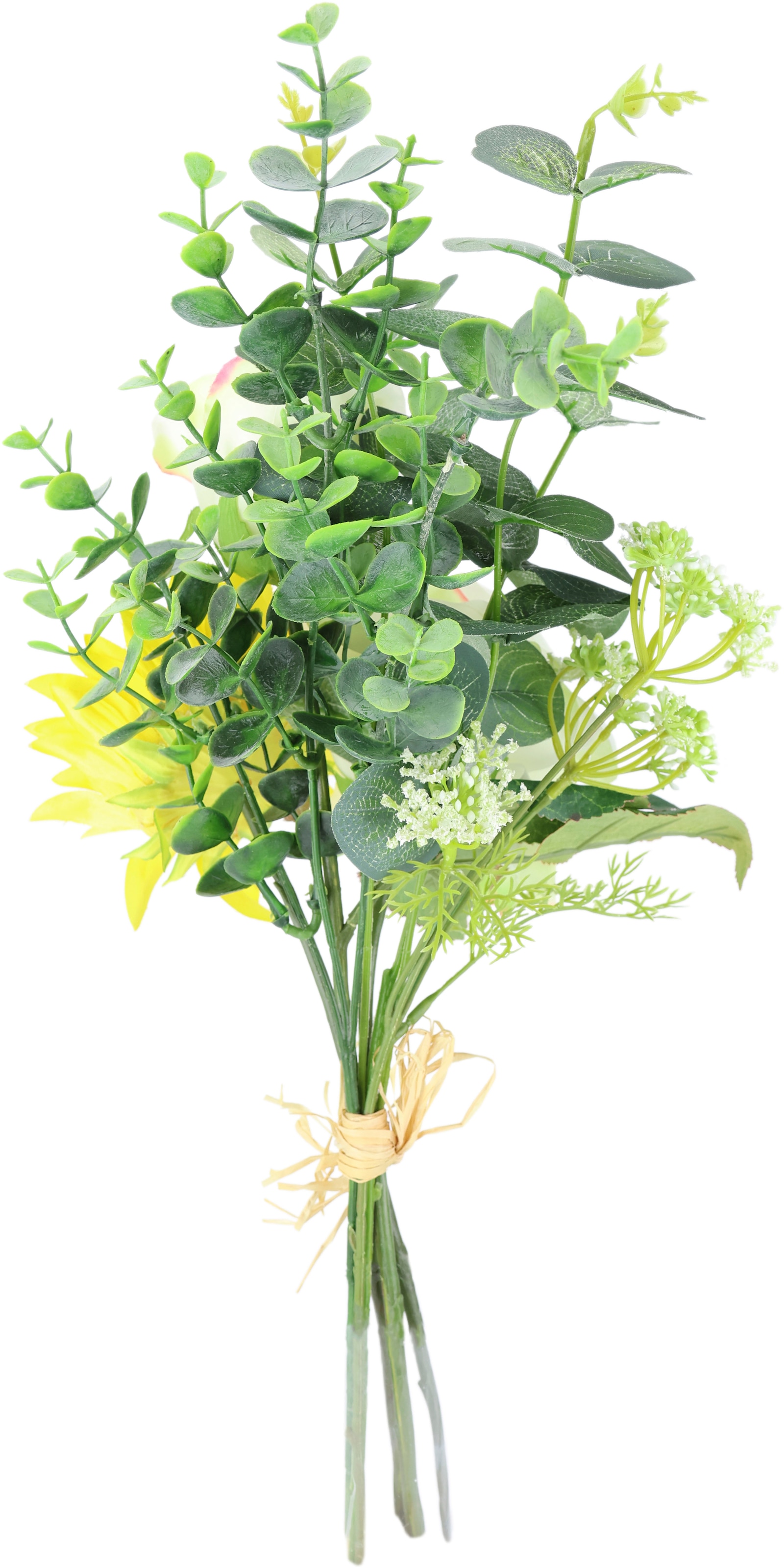 I.GE.A. Kunstblume »Bouquet Rosen/Sonnenblume«, Künstlicher Strauß Blume Blumenbouquet Blumenstrauß Rosenstrauß