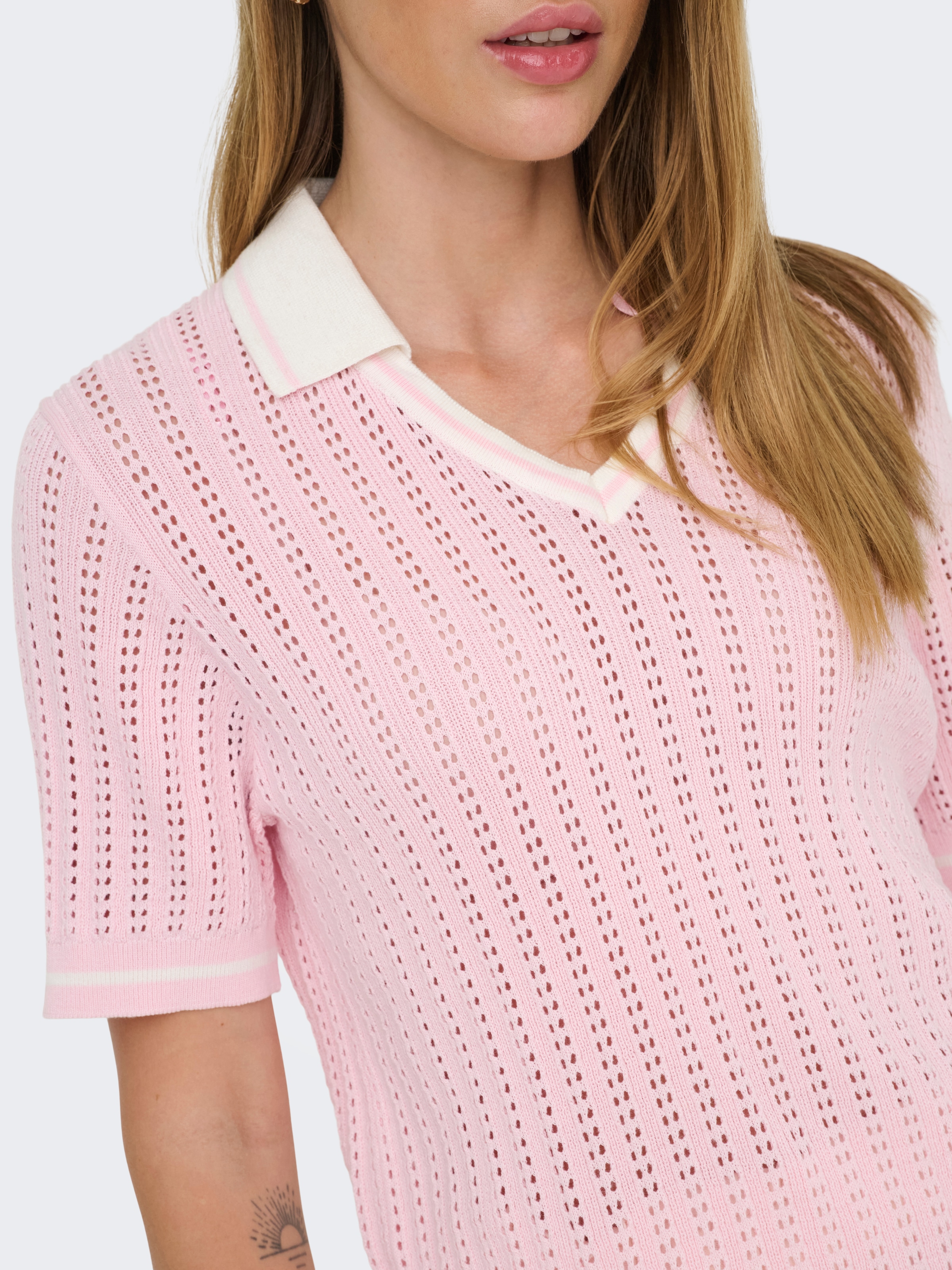 ONLY Polokragenpullover »ONLSPORTI SS POLO KNT NOOS« Baumwolle, regular fit