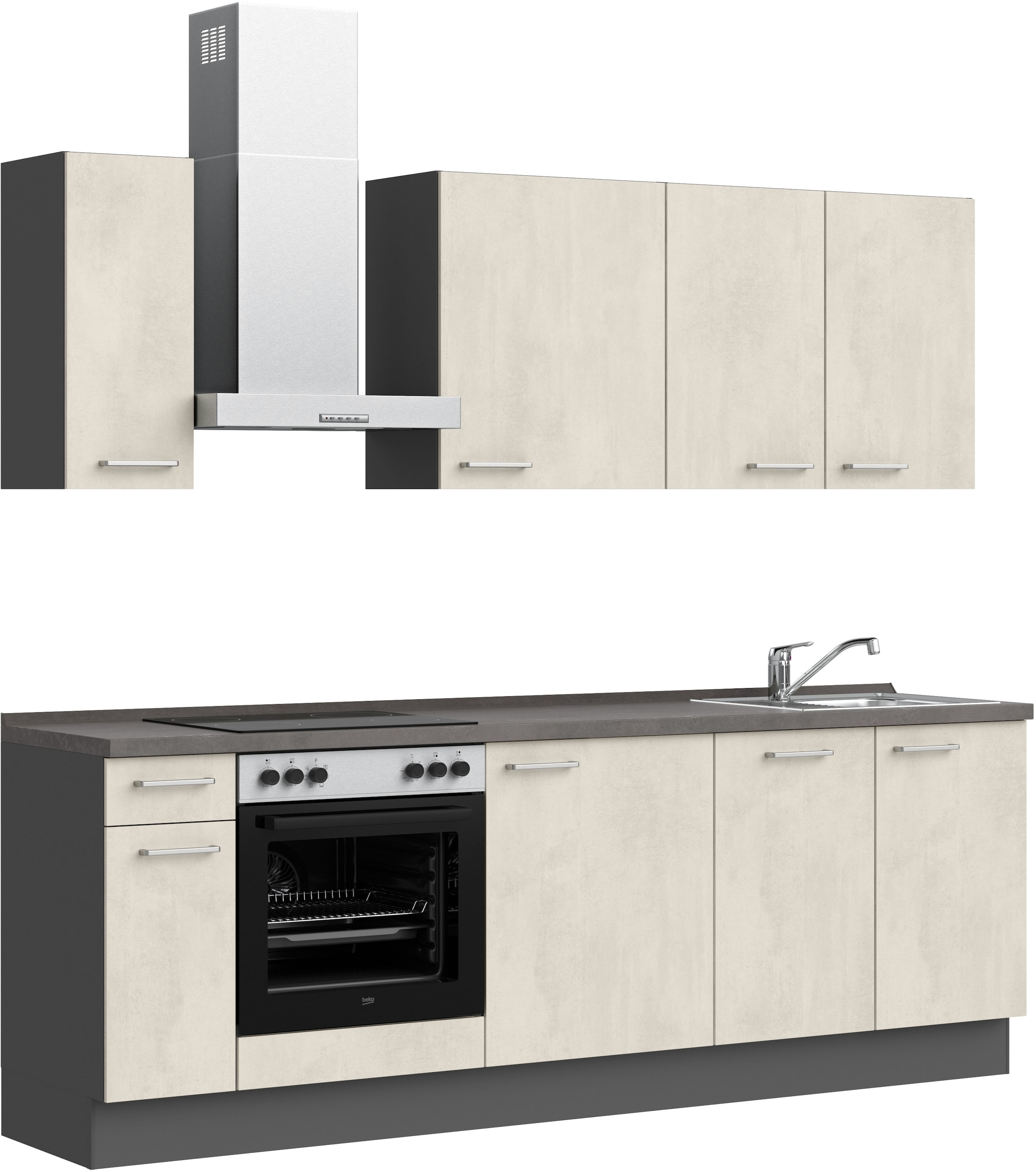 nobilia® Küchenzeile »"Riva I"«, vormontiert, Ausrichtung wählbar, Breite 240 cm, wahlw. mit E-Geräten