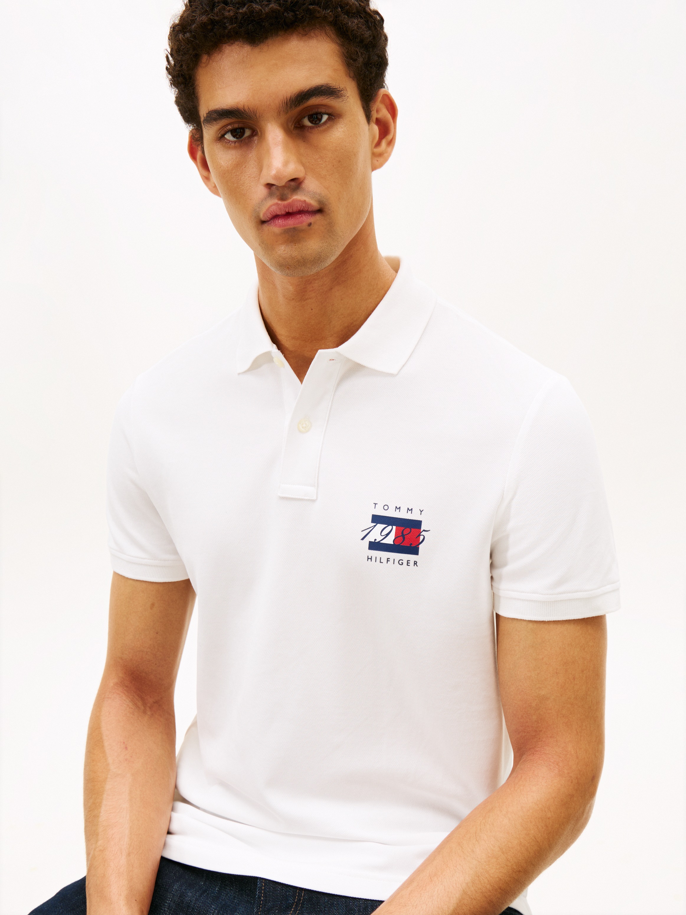 Tommy Hilfiger Poloshirt "FLAG GRAPHIC PIQUE" regular fit, Polokragen, Prin günstig online kaufen