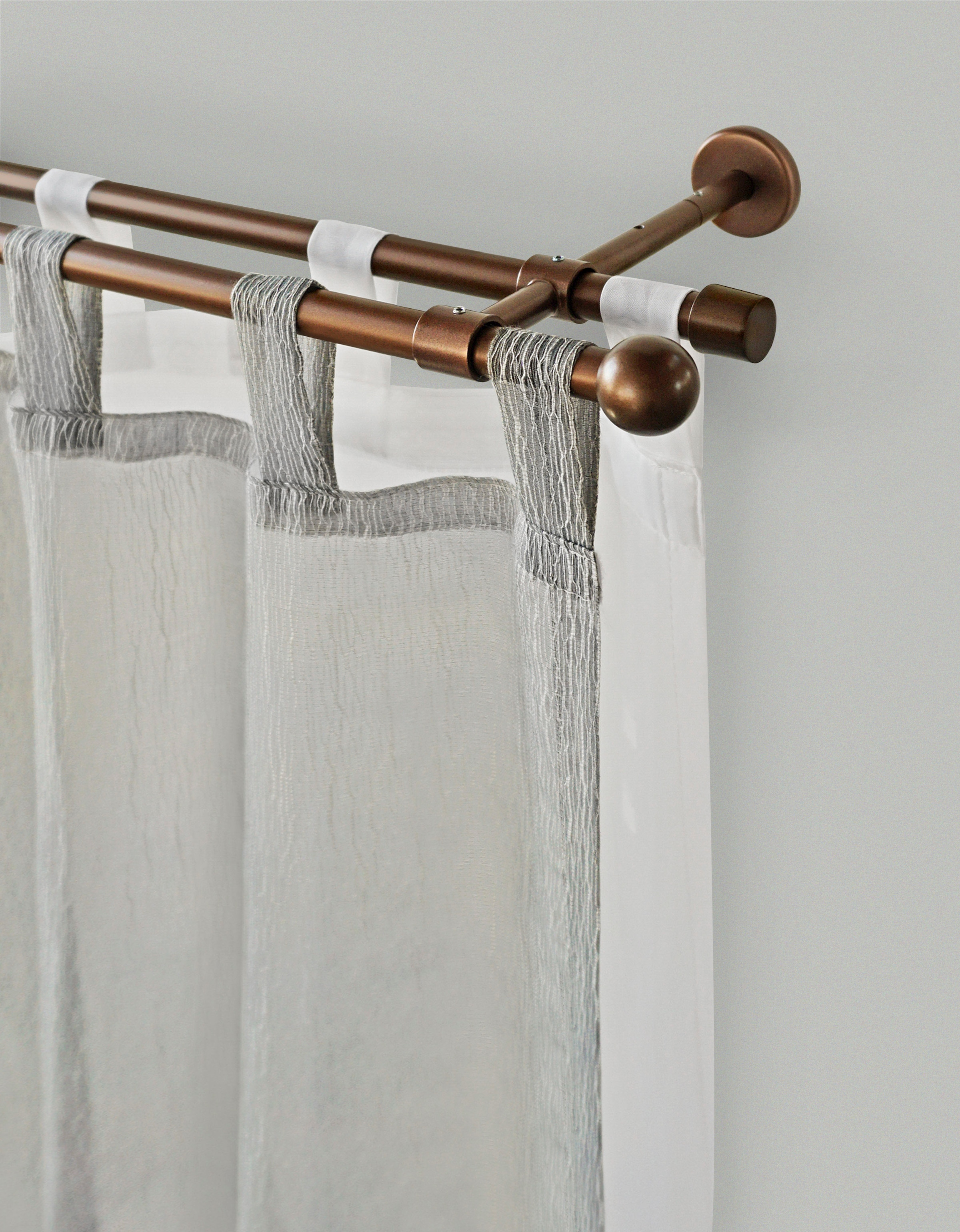 GARESA Gardinenstange "BOLTI" Ø 16 mm 2 läufig-läufig Wunschmaßlänge Vorhan günstig online kaufen