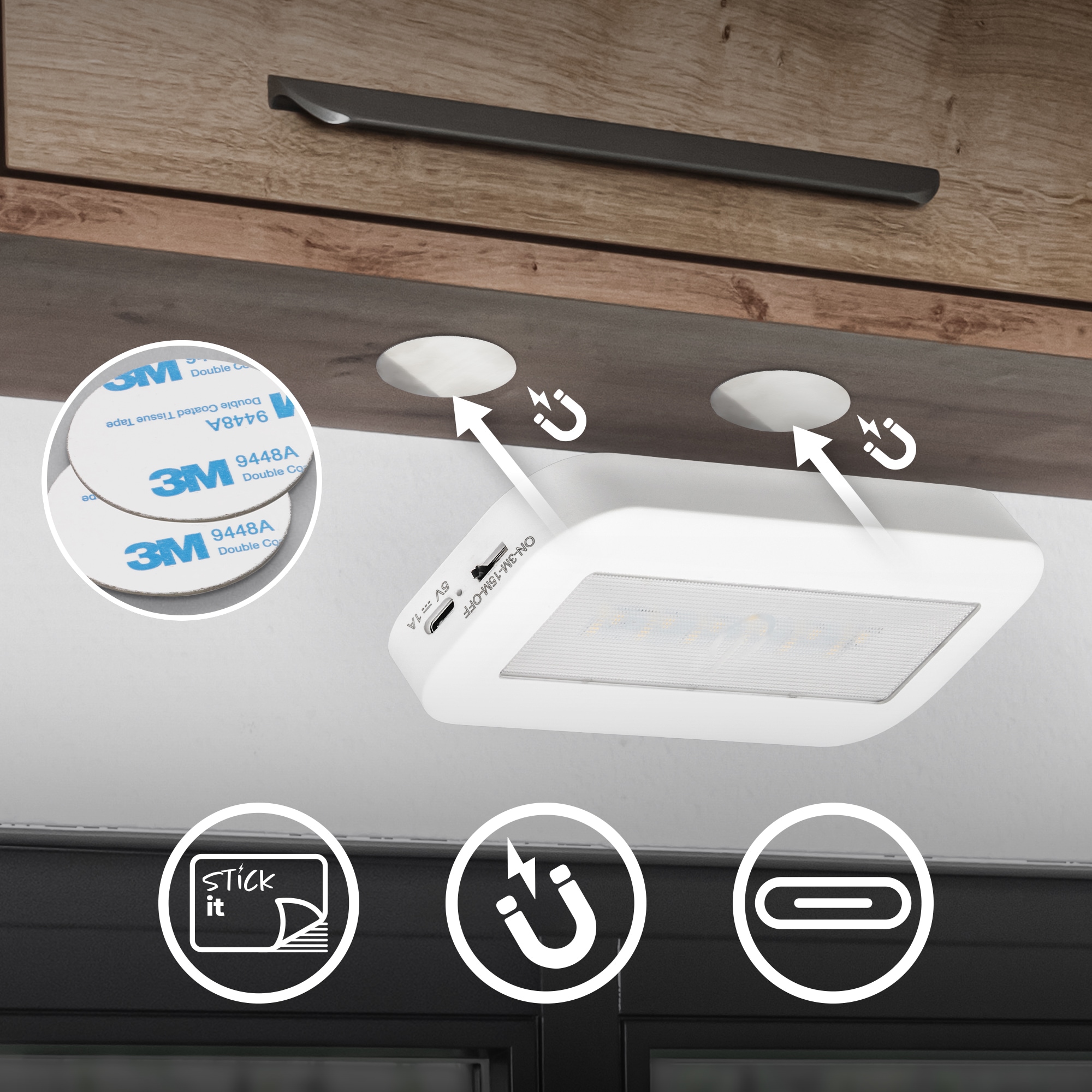 Briloner Leuchten LED Unterbauleuchte »SIGO« LED-Modul 2 Stk. Neutralweiß 15x6,5x2 cm, 2er-Set, Küche, Schrank, Treppe, Küchenlampe