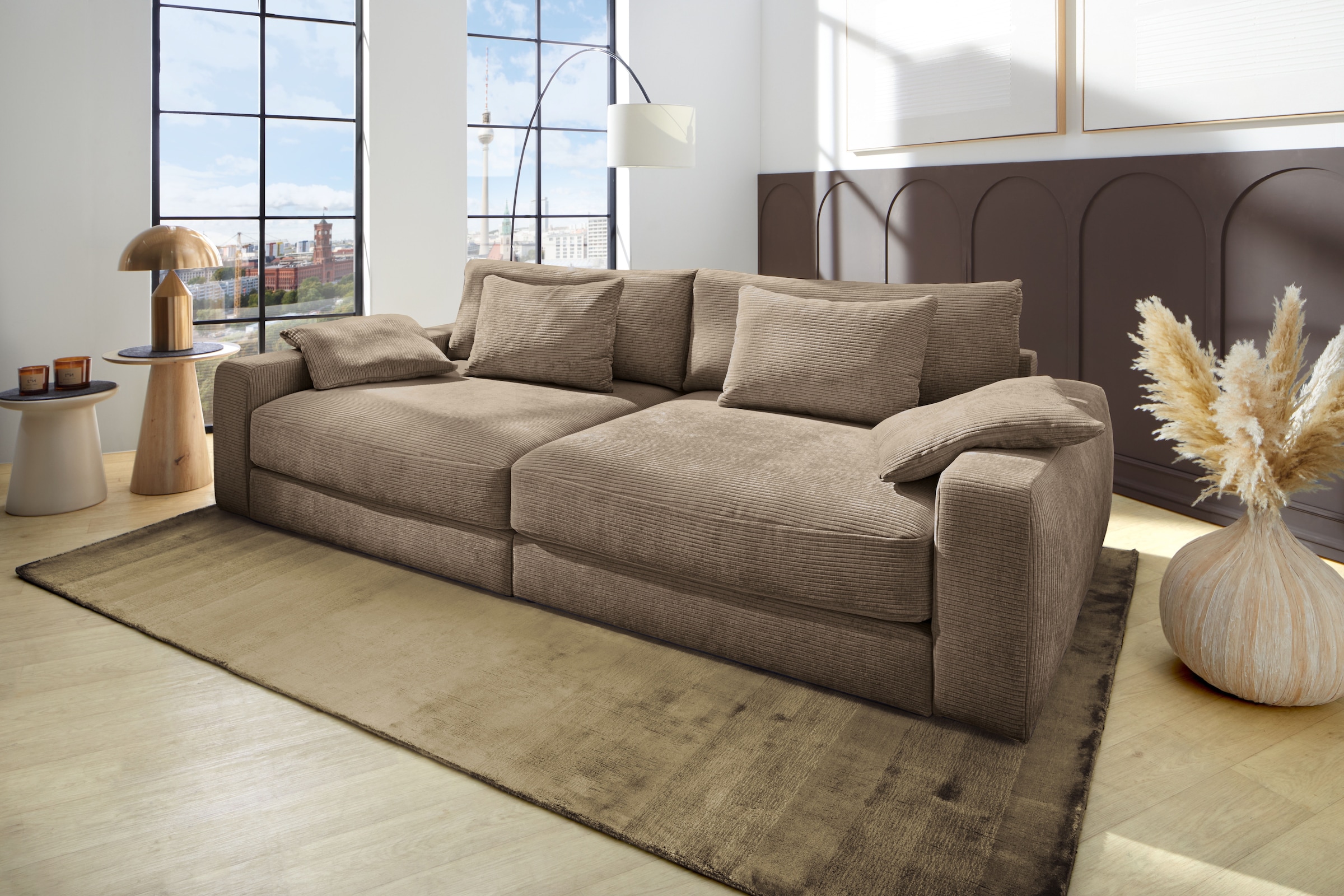 Jockenhöfer Gruppe Big-Sofa "Milano XXL, B: 290 cm" mit Zierkissen, Relaxfl günstig online kaufen