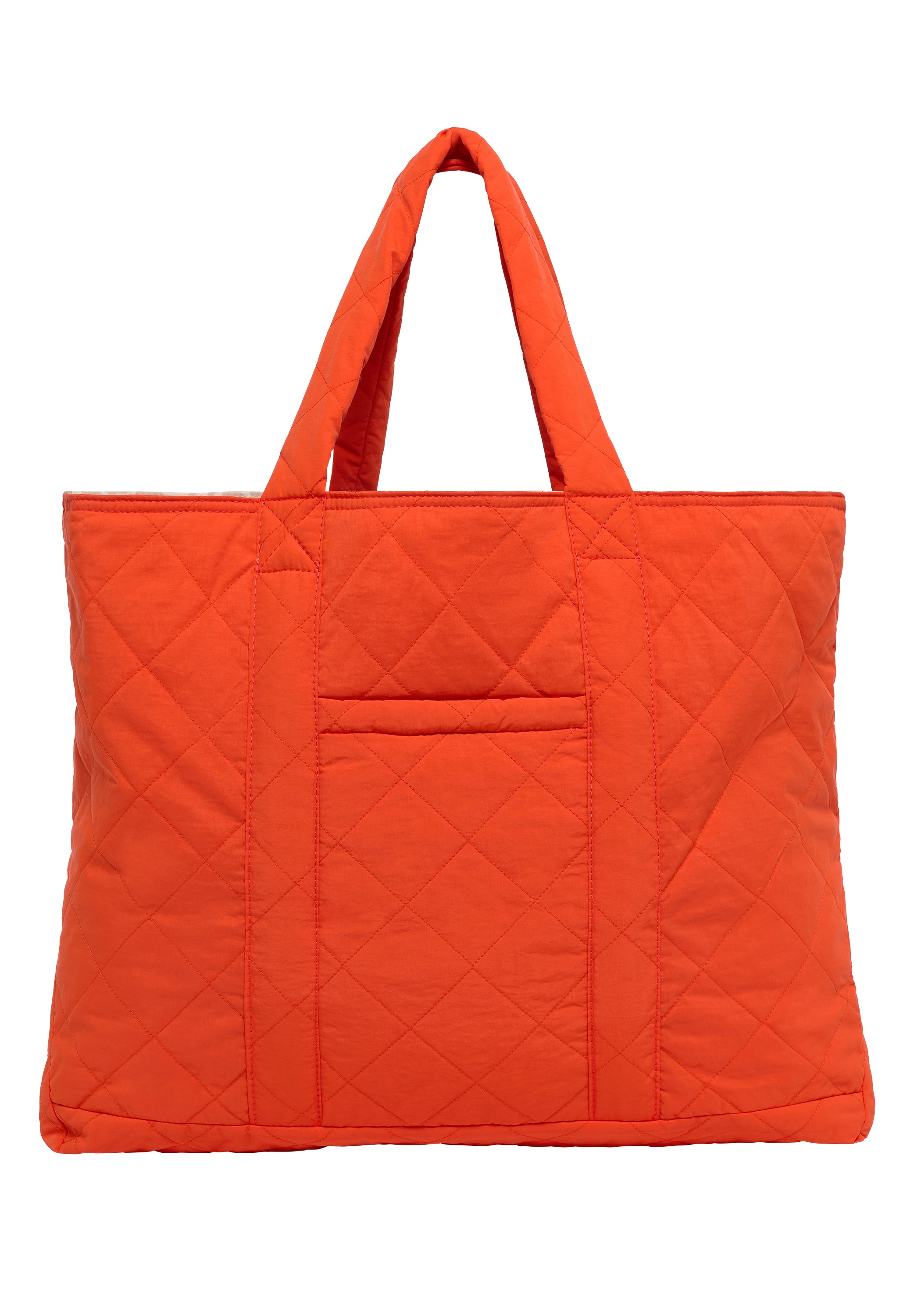 Shopper CECIL, Damen, cherry tomato orange, Jersey, Polyamid, Taschen Shopper, mit Karomuster 3