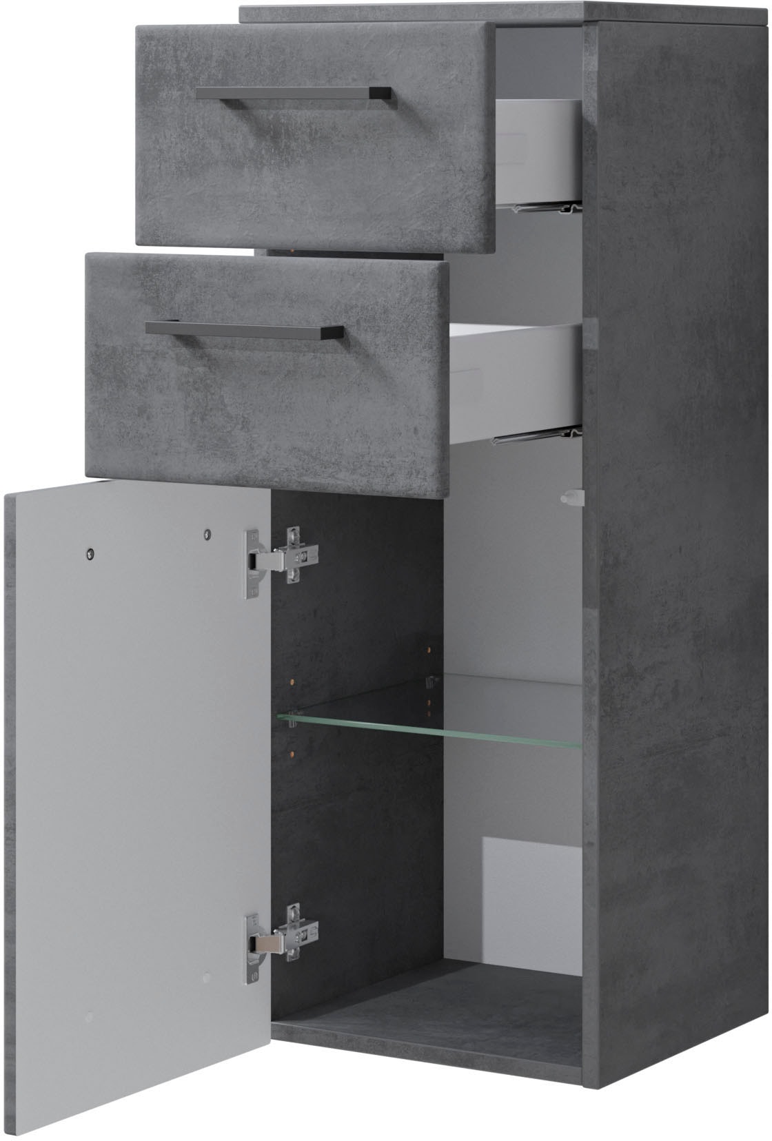Saphir Badmöbel-Set »Quickset 945 4-teilig, Waschbeckenunterschrank und LED-Spiegelschrank«, (4 St.), Unterschrank, Hängeschrank, 7 Türen, 2 Schubladen, inkl. Türdämpfer