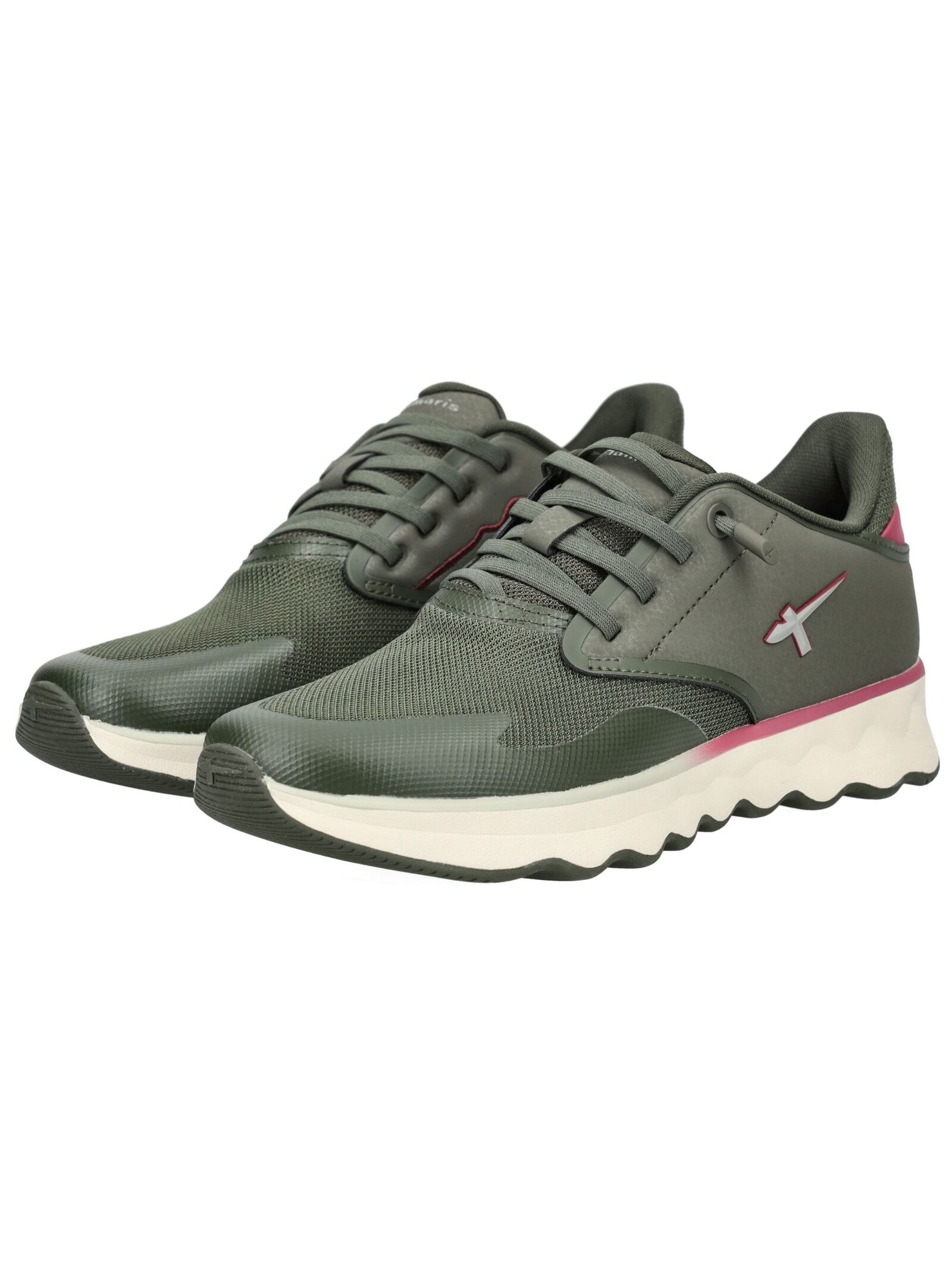 Sneaker TAMARIS "Tamaris Sneaker Lederimitat/Textil", Damen, Gr. 37, grün (olive), Lederimitat, Textil, Schuhe Sneaker 3