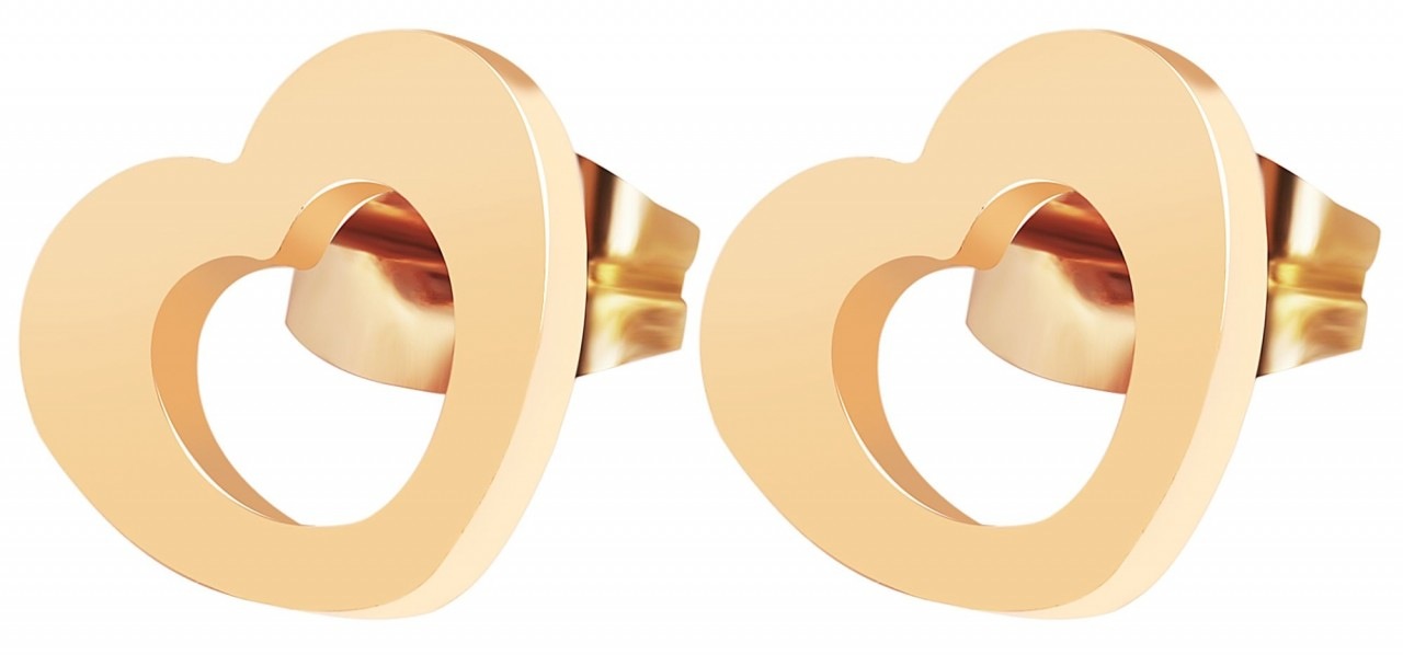 Adelia´s Paar Ohrhänger »Damen Ohrstecker aus poliertem Edelstahl mit Herz«