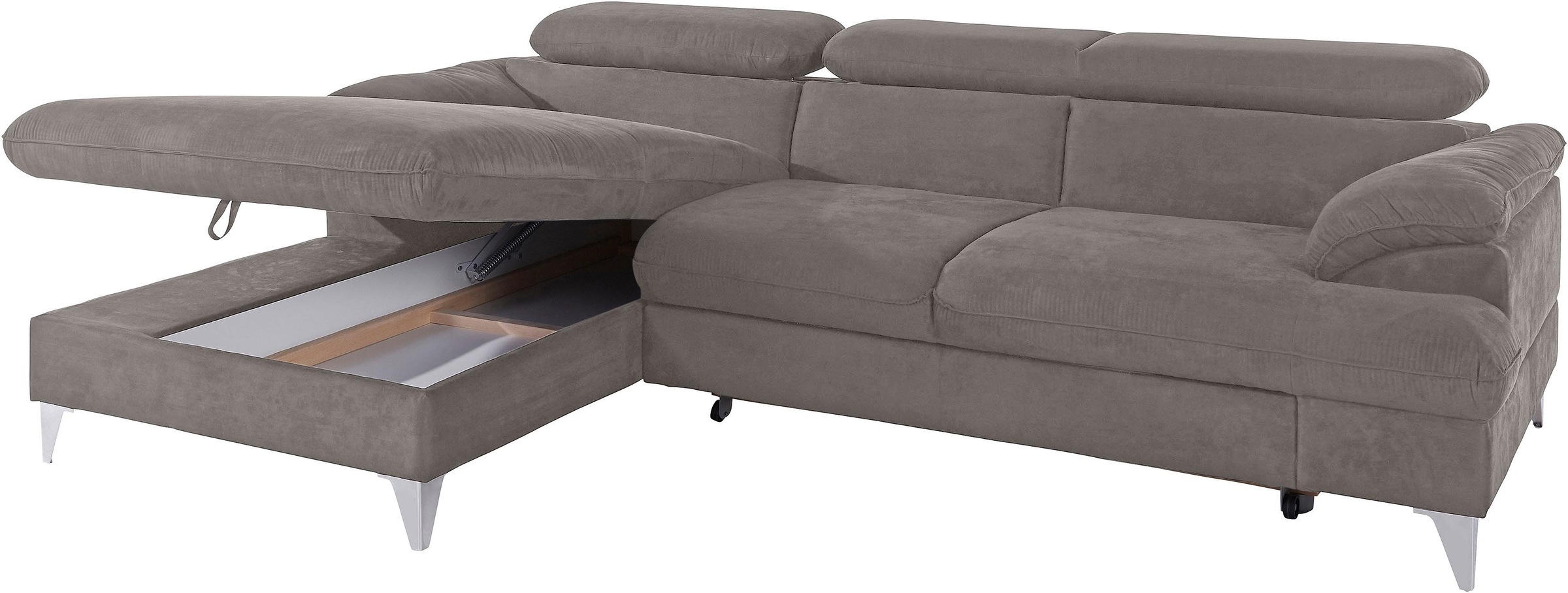 COTTA Ecksofa »Caluso L-Form«, mit Kopfteilverstellung, wahlweise mit Bettfunktion & Bettkasten