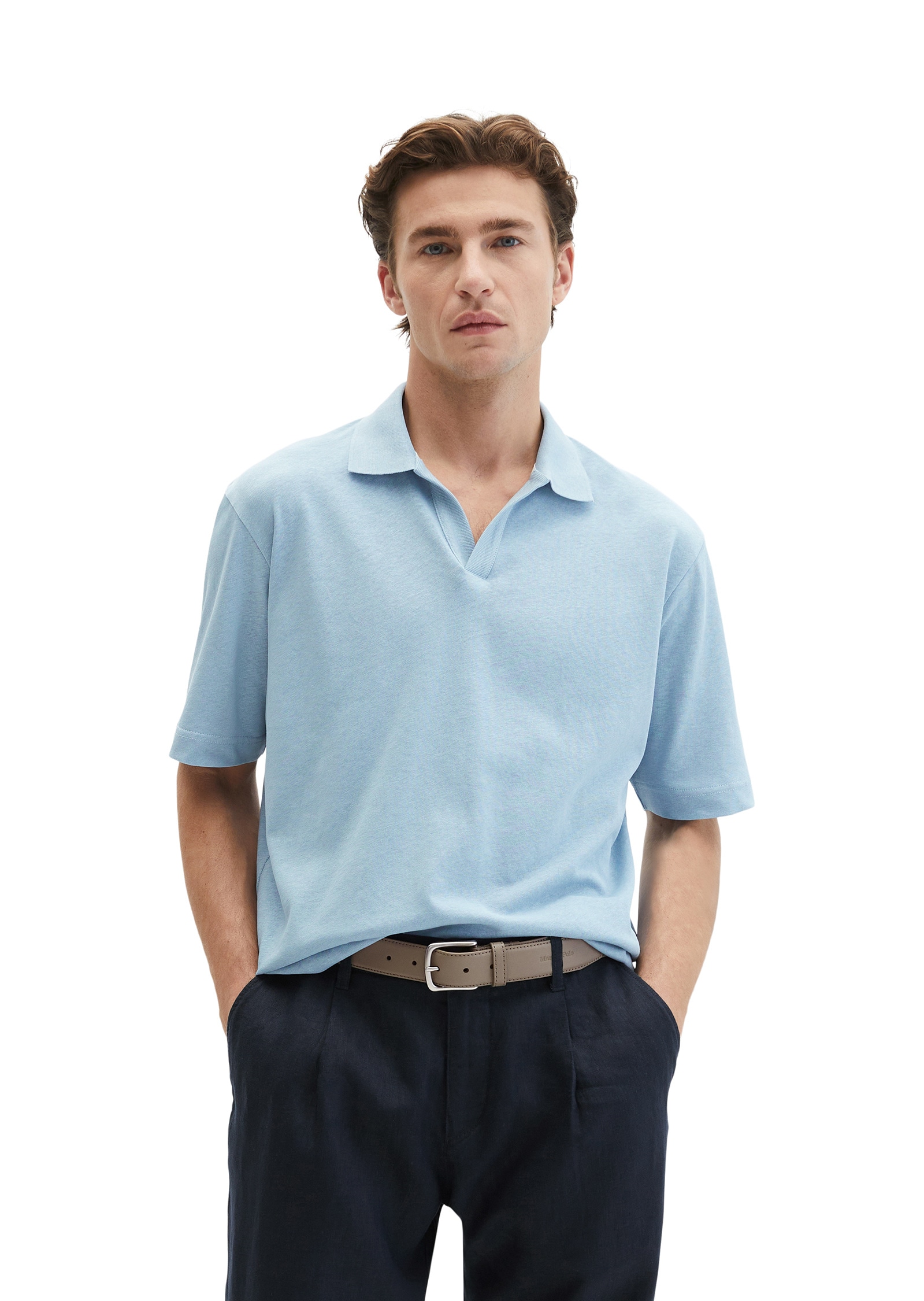Marc OPolo Poloshirt "aus Baumwoll-Leinen-Mix"
