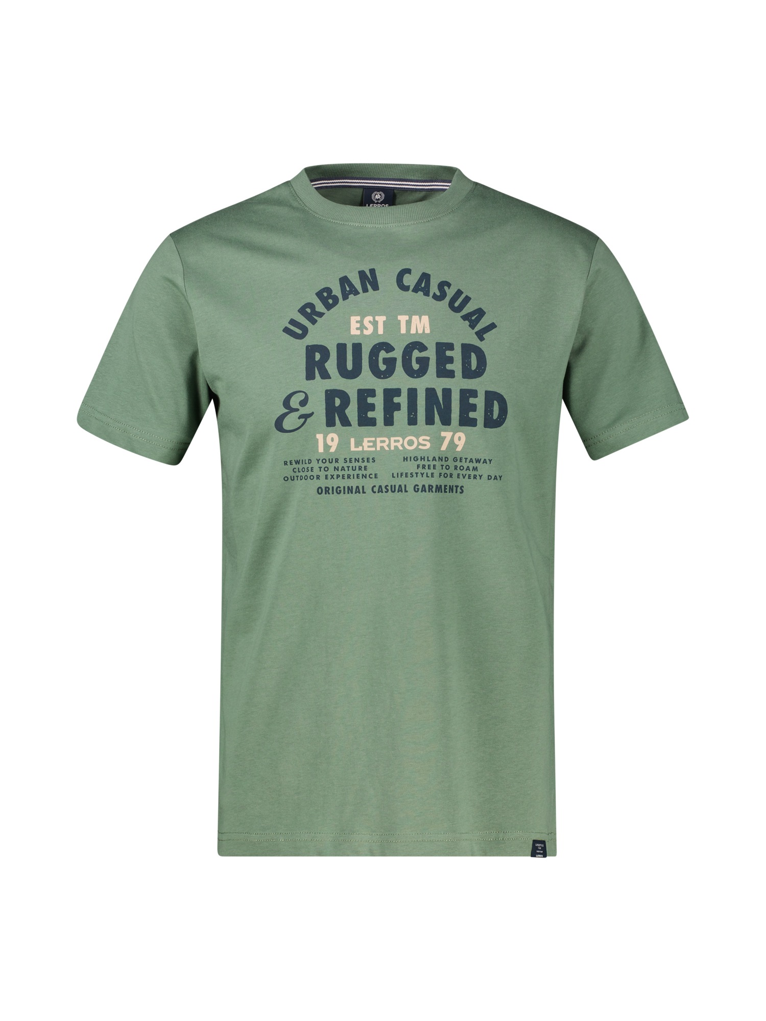 LERROS Rundhalsshirt »T-Shirt aus reiner Baumwolle mit lässigem Slogan-Print«