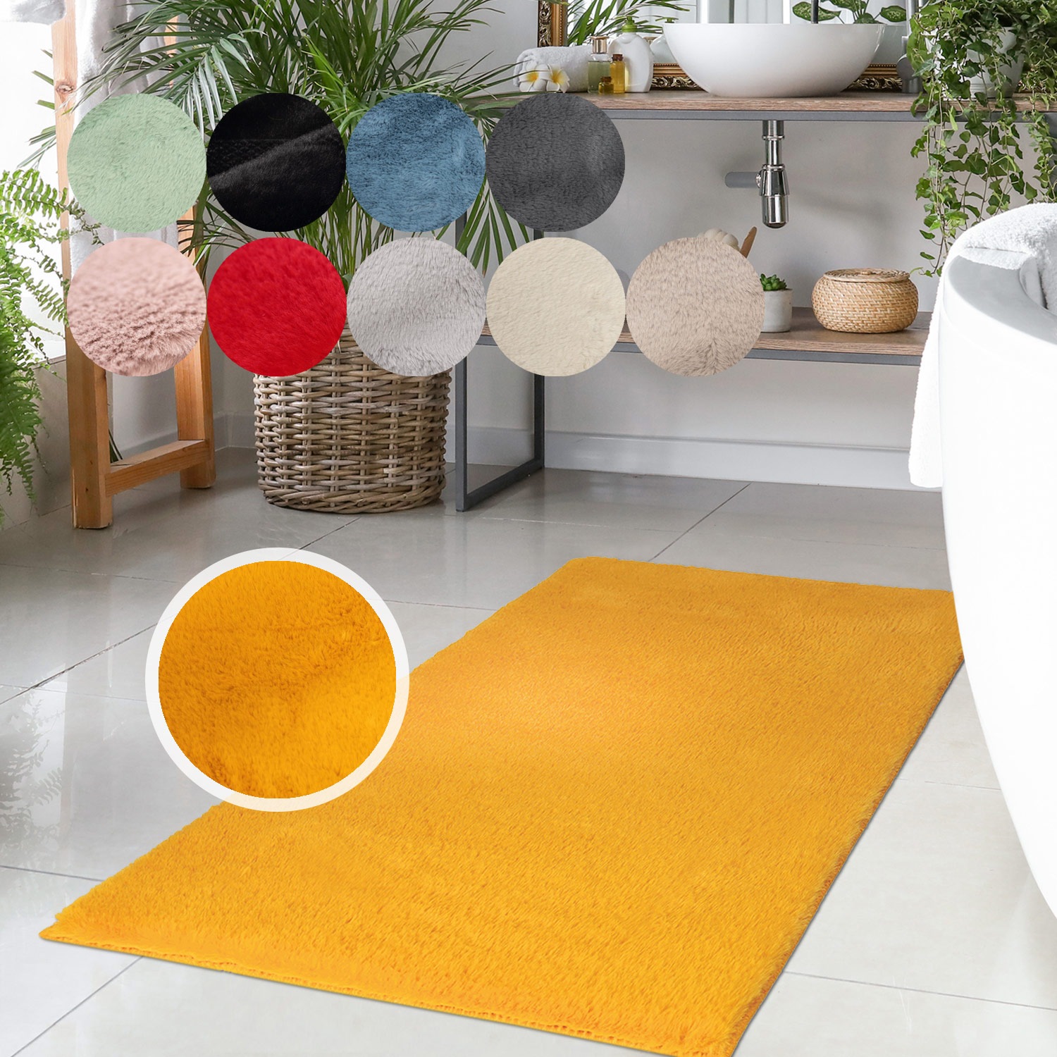 Carpet City Badematte "Topia Mats, Badteppich uni" Höhe 14 mm rutschhemmend günstig online kaufen