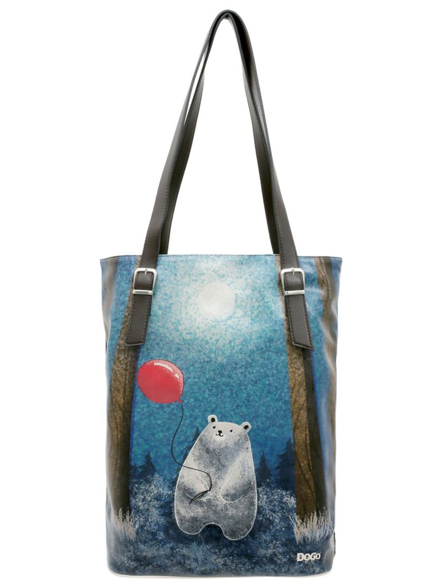 DOGO Umhängetasche "Damen Tall Bag Bear with a Balloon Vegan Damen Handtasc günstig online kaufen