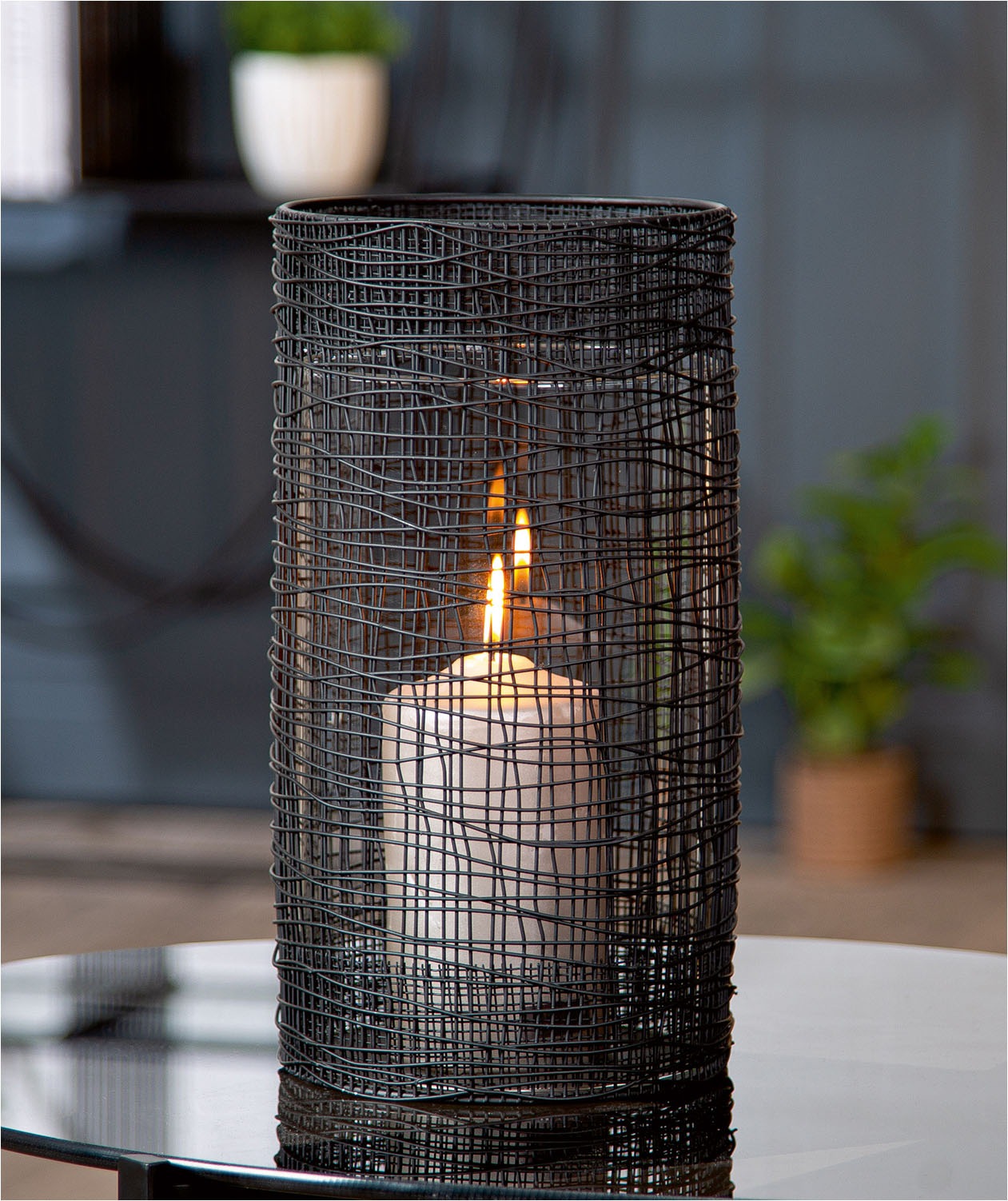 Casablanca by Gilde Windlicht "Windlicht Welding" mit Glaseinsatz