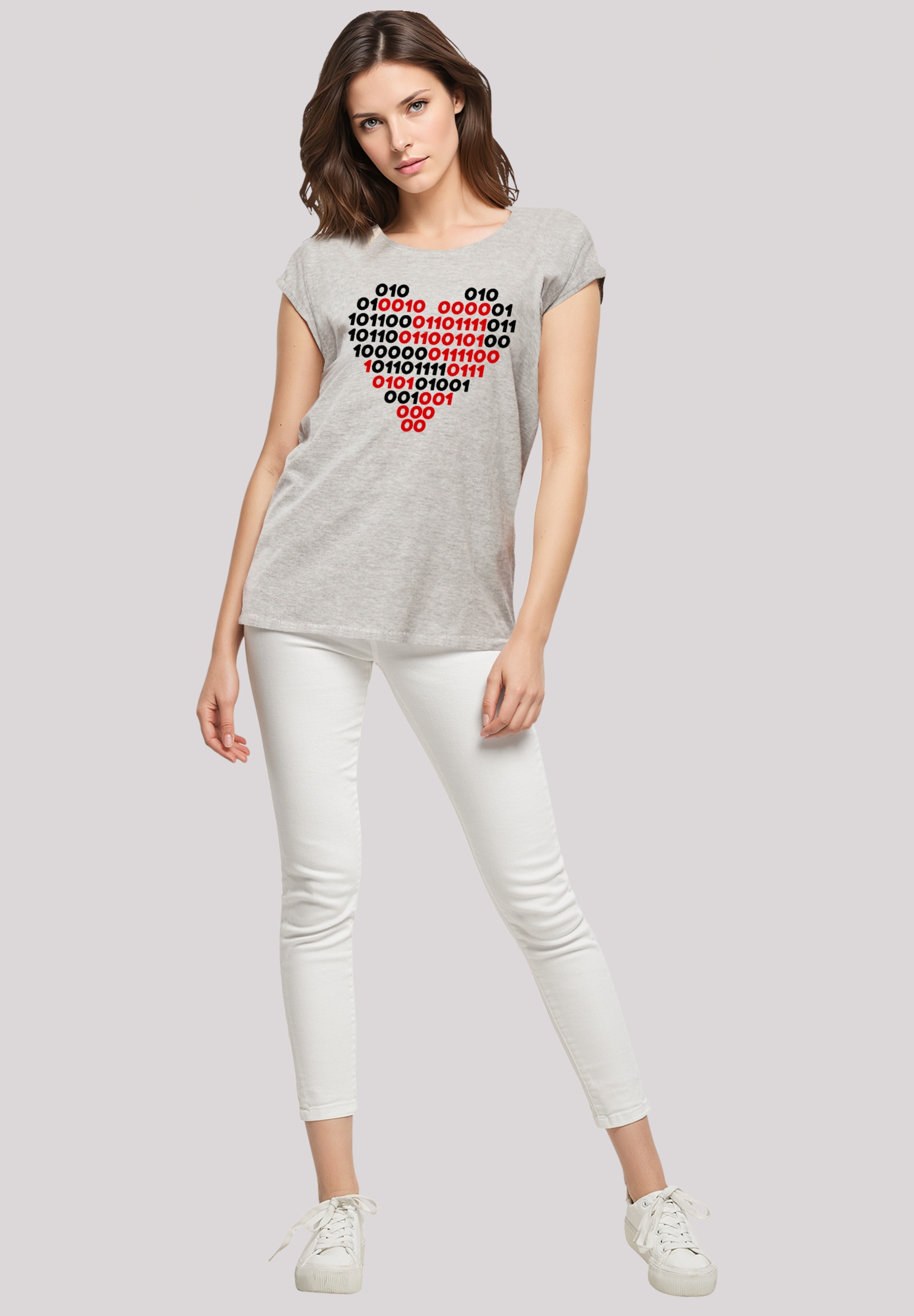 F4NT4STIC T-Shirt »I love you Binary Code Herz«, Premium Qualität