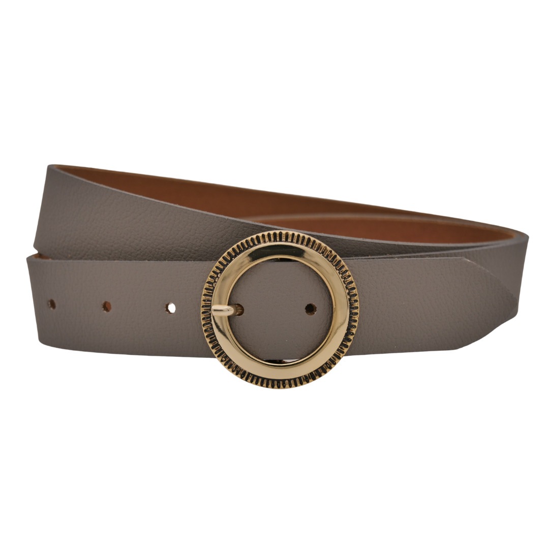 Ledergürtel ANNAMATONI "AnnaMatoni Ledergürtel Glim Ledergürtel Glim", Damen, Gr. TW85 - 100cm Gesamtlänge, grau (grau 750), 100% Leder, Gürtel Ledergürtel