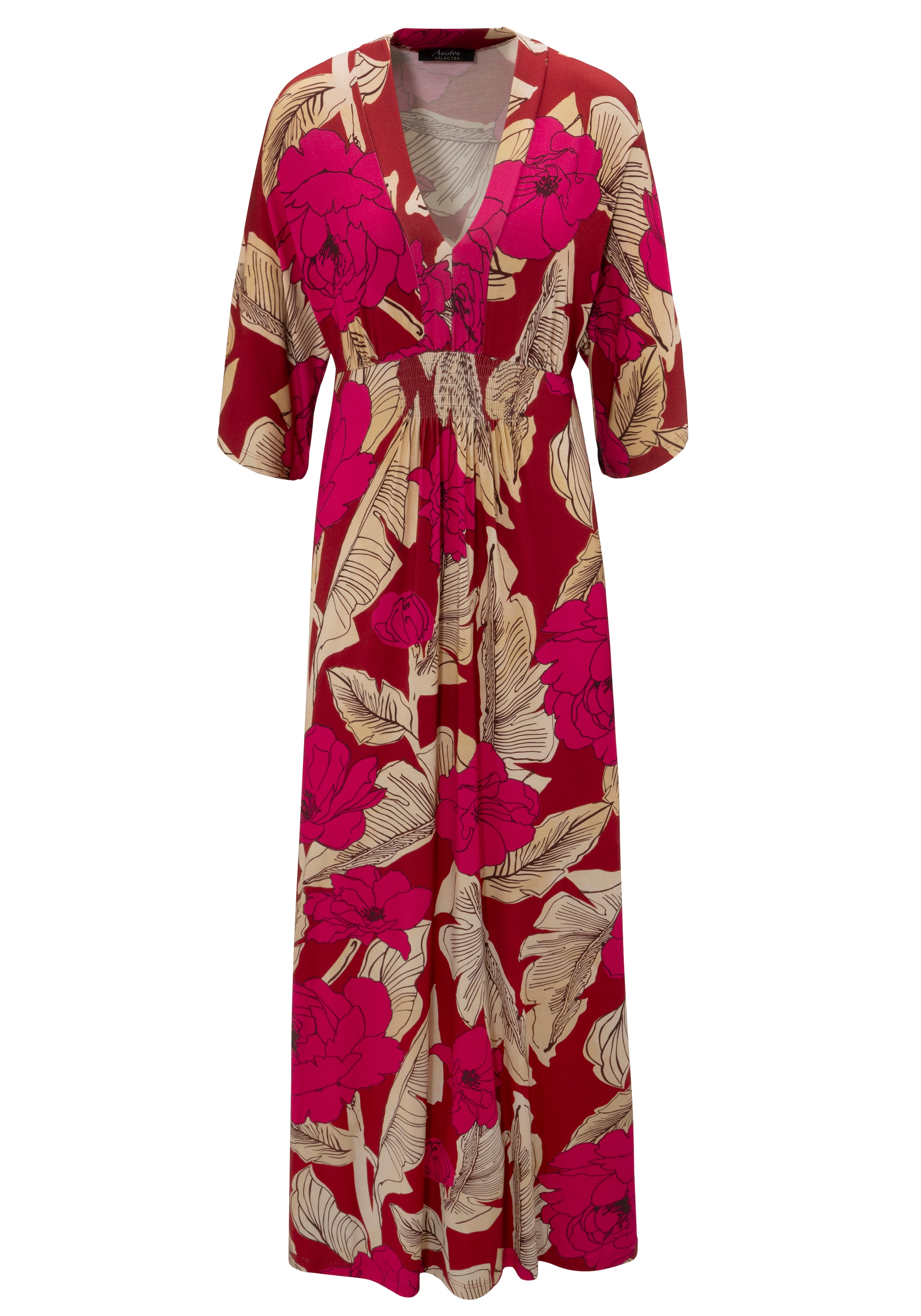Aniston SELECTED Sommerkleid, mit großflächigem Blüten- und Blätterdruck - NEUE KOLLEKTION