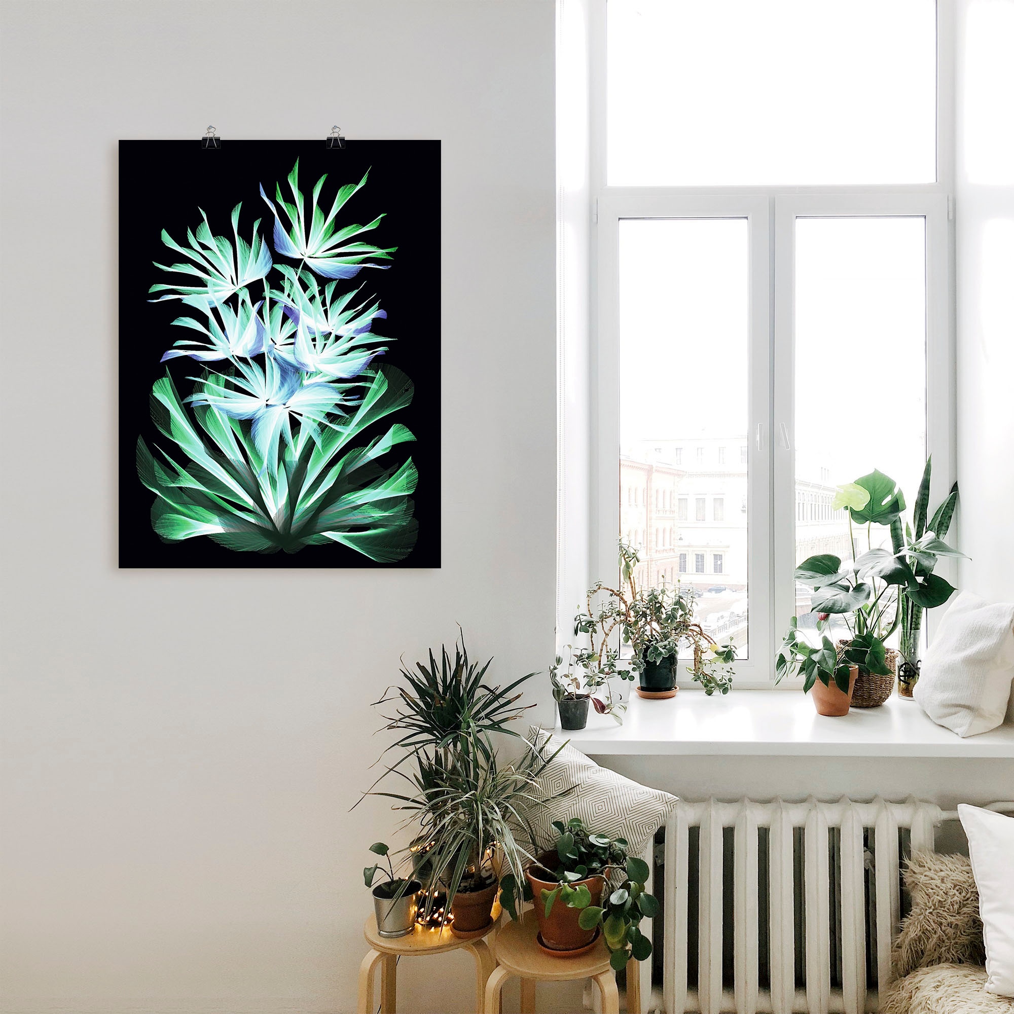 Artland Wandbild »Leuchtende Nachtblumen«, St.), | Alubild, versch. BAUR (1 Leinwandbild, Poster Größen Wandaufkleber als bestellen oder klassische in Fantasie