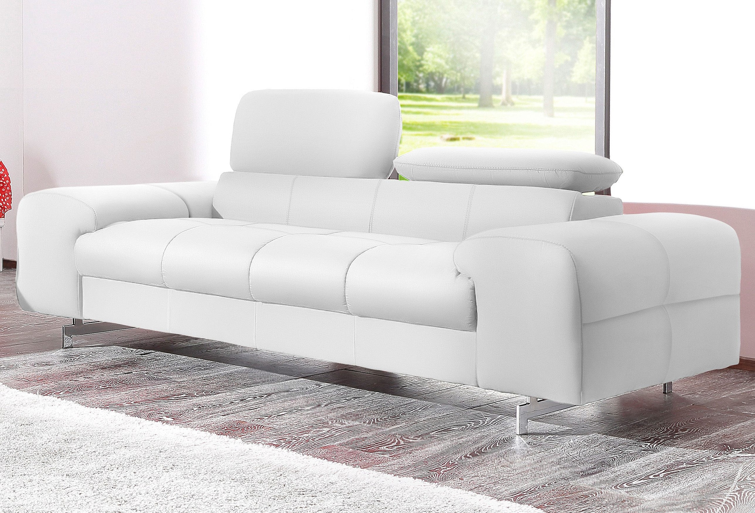 COTTA 2-Sitzer "Chef" Big-Sofa mit Kopfteilverstellung, edle Metallkufen