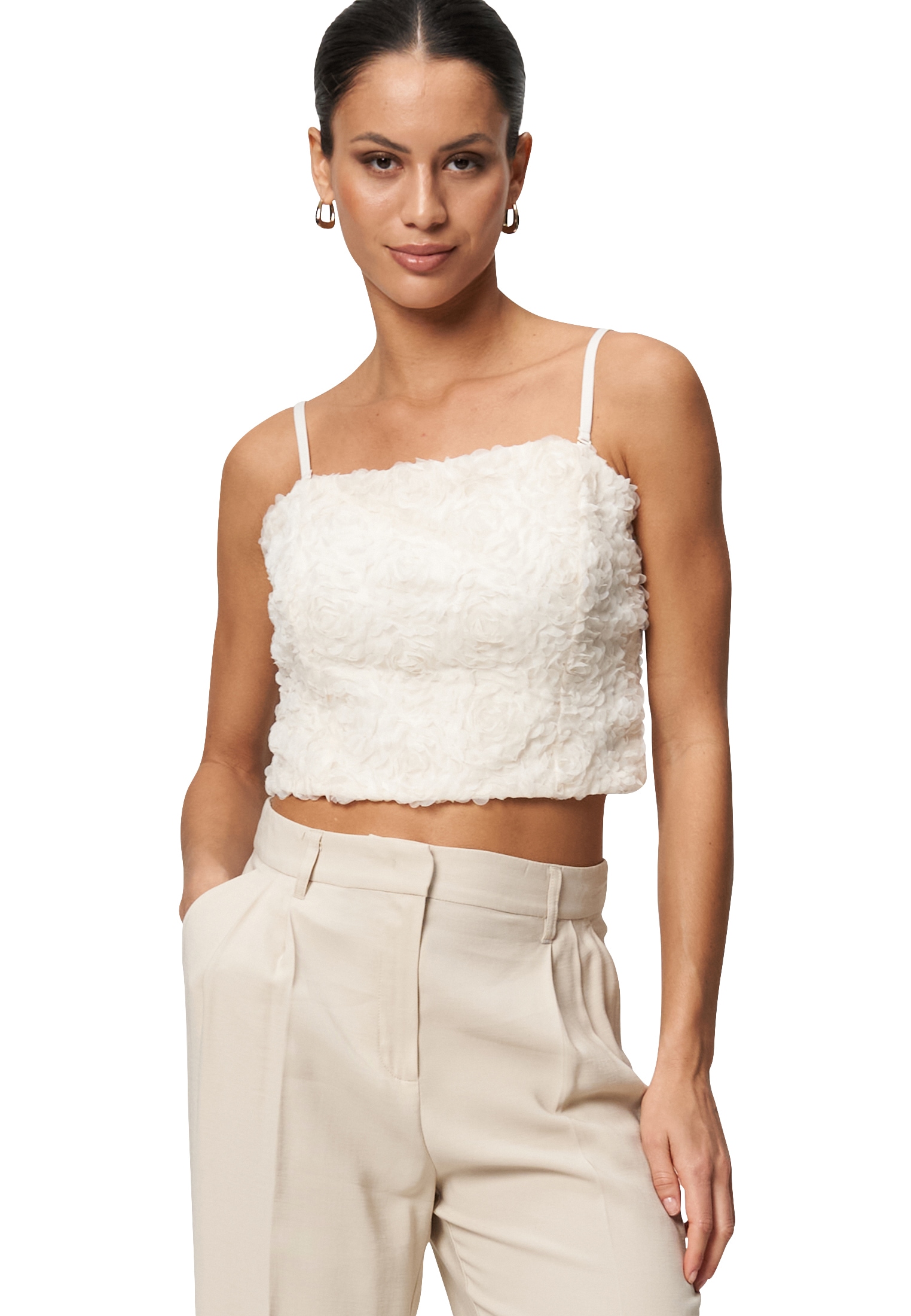 Zero Blusentop "zero Damen Top mit 3D Blumen" günstig online kaufen