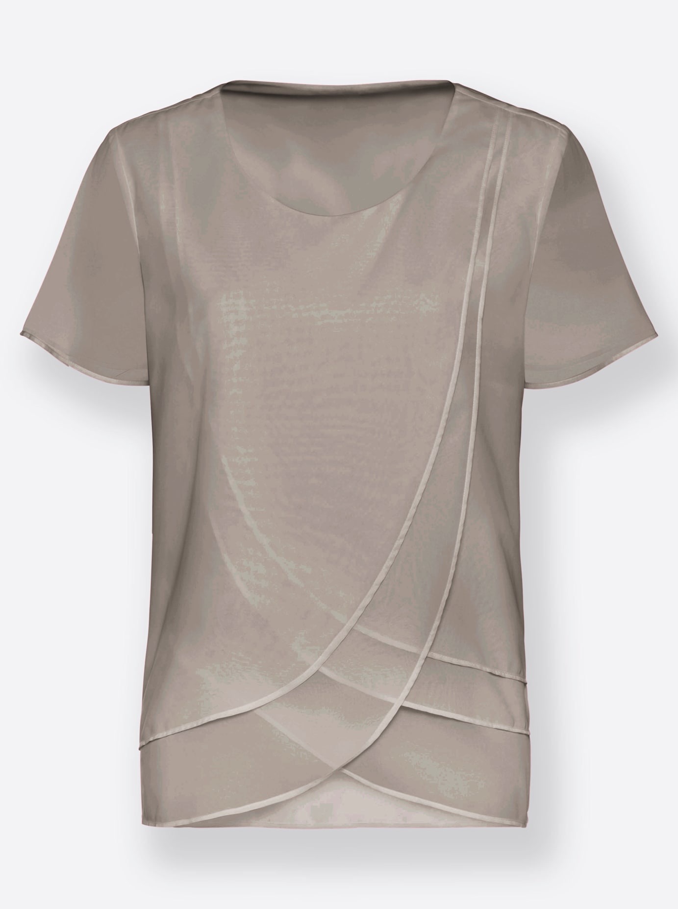 Georgettebluse LADY, Damen, Gr. 54, beige (sesam), 100% Polyester, unifarben, Rundhals, Blusen 3
