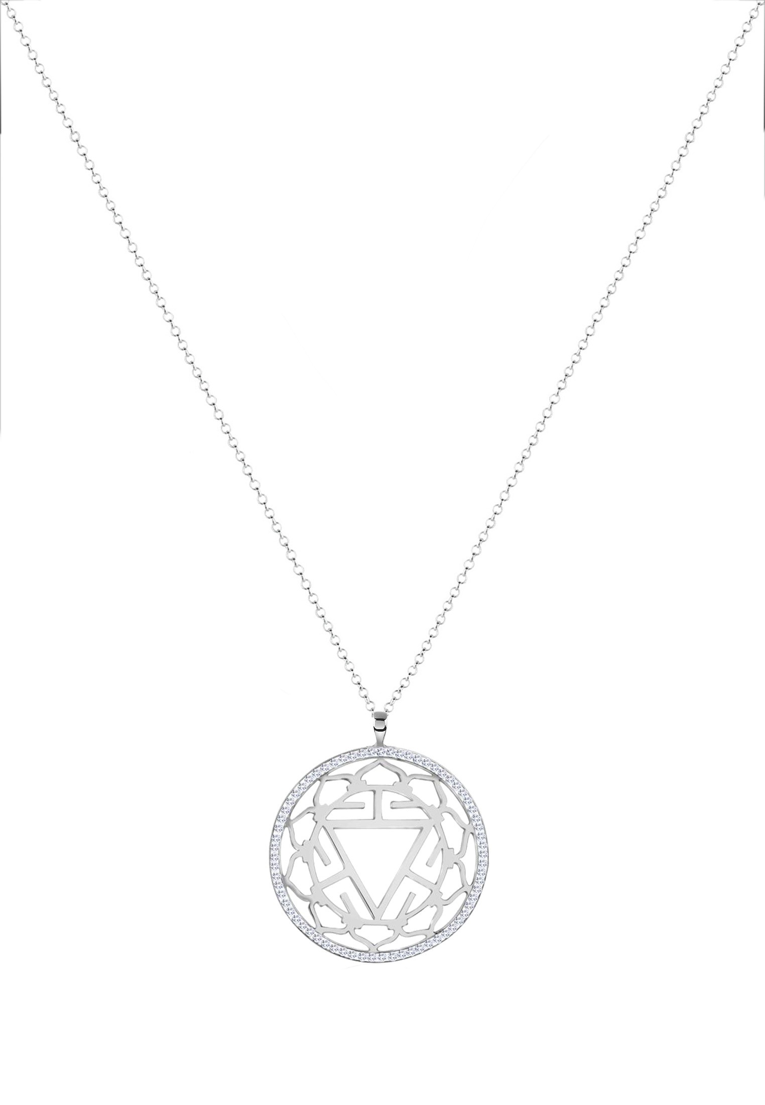 Nenalina Kette mit Anhänger »Solarplexus Chakra Kristalle 925 Silber«
