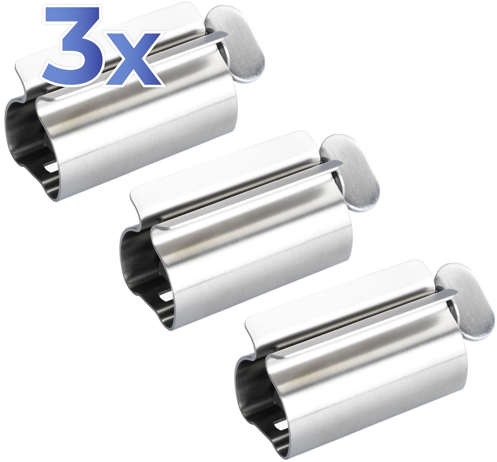Maximex Tubenquetscher »Tubenpresse EDELSTAHL«, (Set, 3 St.), mit Stehfunktion, für Zahnpasta-, Creme- & Lebensmitteltuben