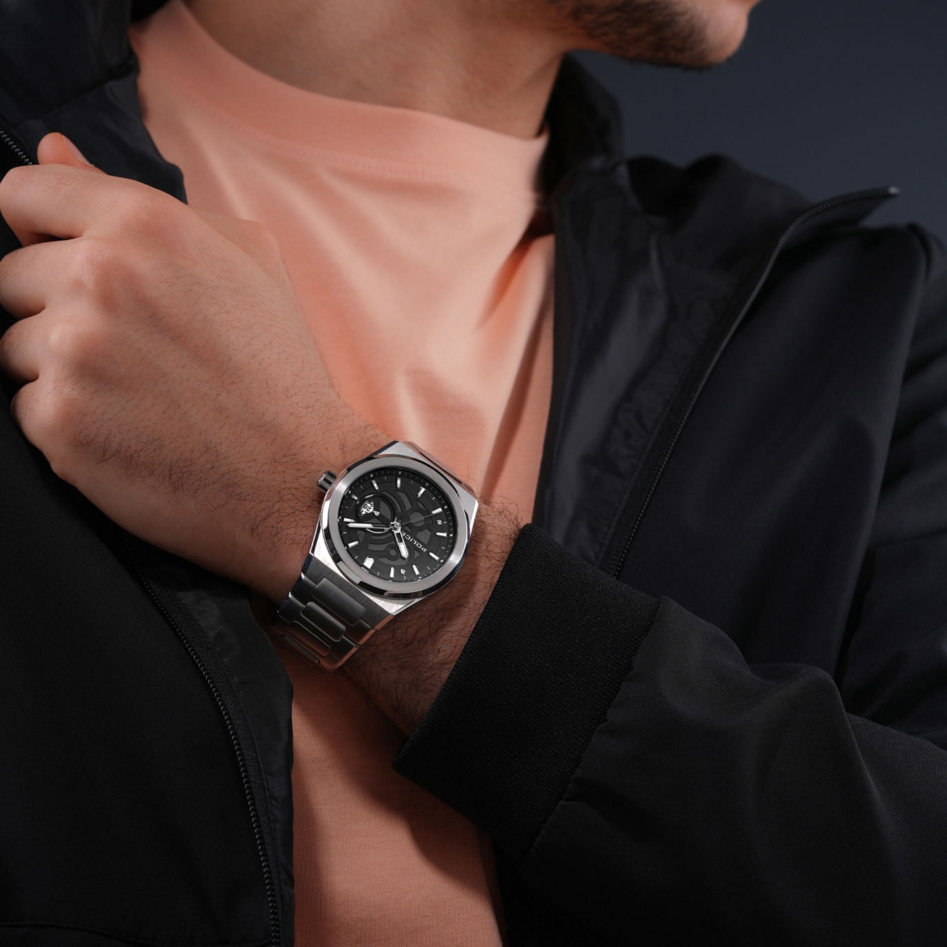 Police Quarzuhr »SALKANTAY«, Armbanduhr, Herrenuhr, Edelstahlarmband, analog, Tag