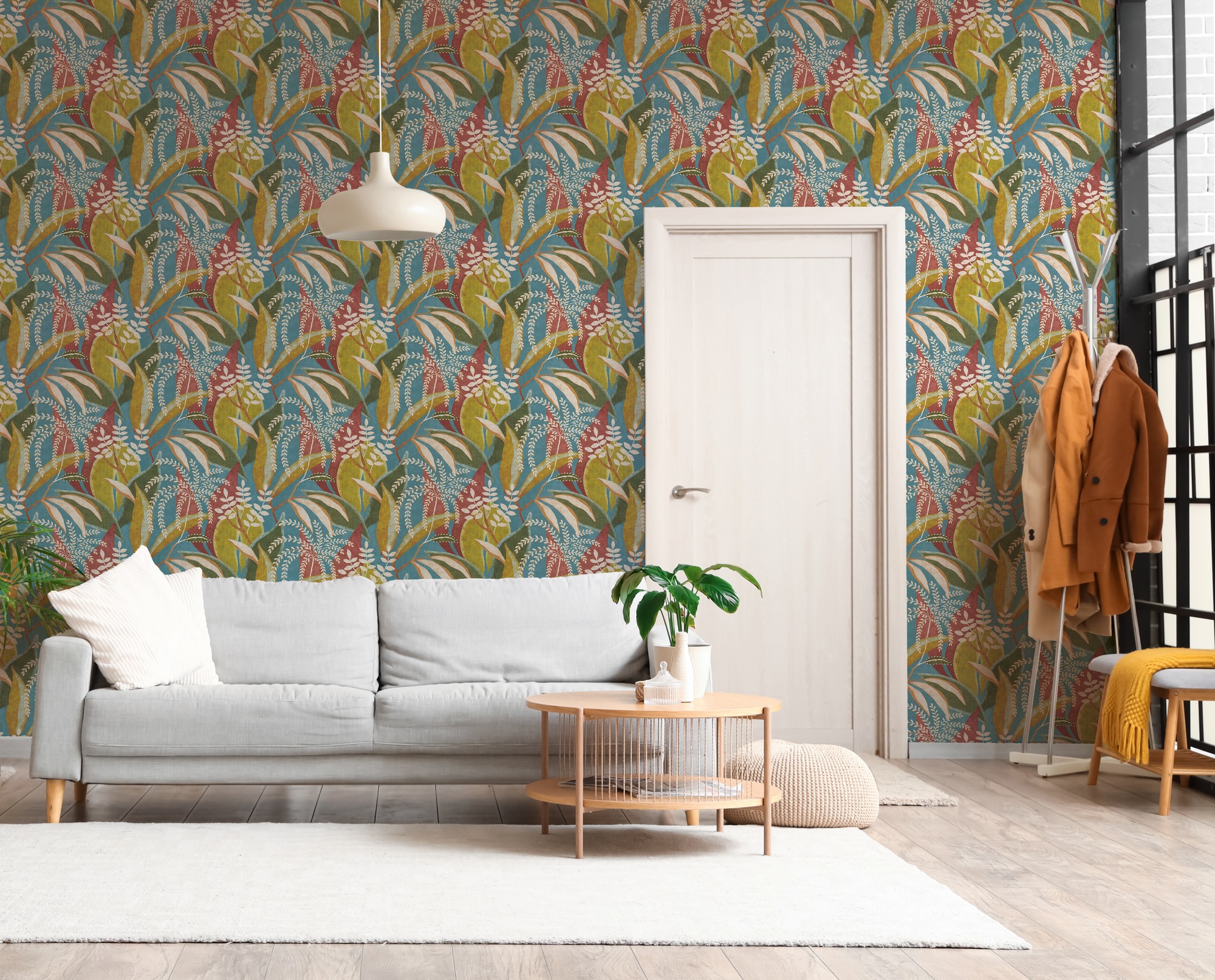 A.S. Création Vliestapete »Pintwalls III Kranichwald Exotisch« Kunst strukturiert Exotischer Dschungellook mit Kranichen und opulenter Flora