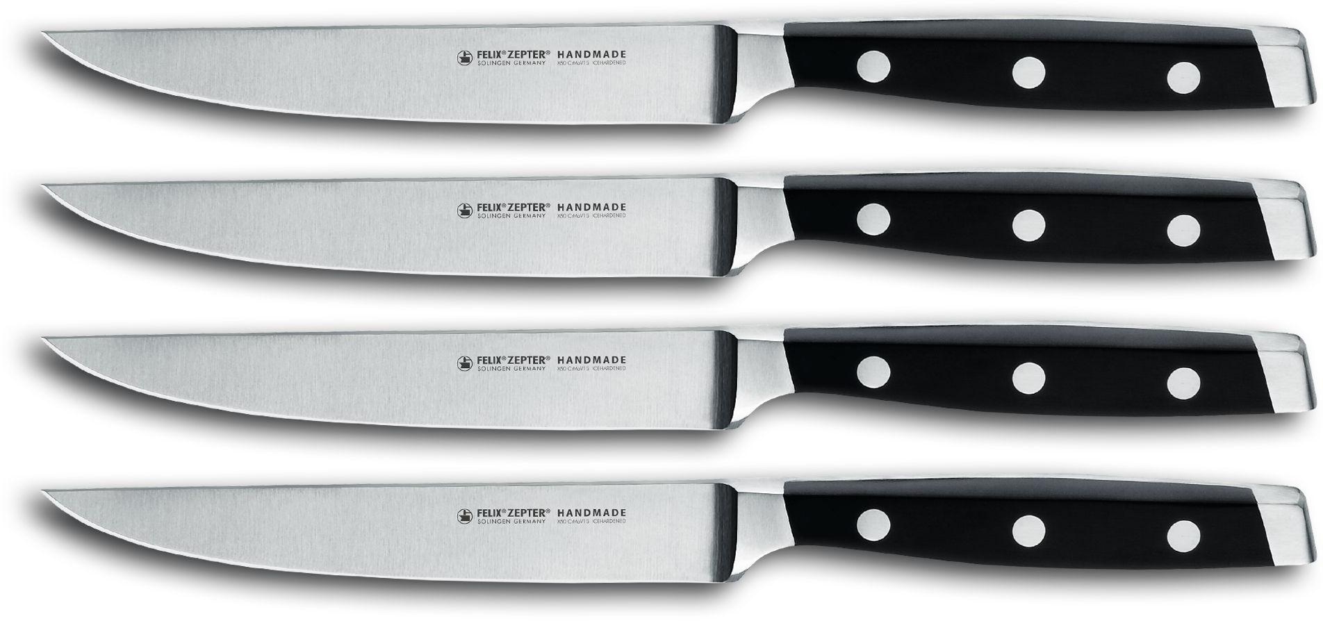 Felix Solingen Steakmesser »FIRST CLASS«, (Set, 4 tlg.), Vakuum- und eisgehärtet