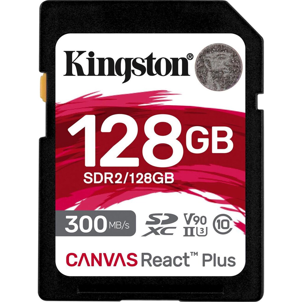 Kingston Speicherkarte »Canvas React Plus SD 128GB«, (Class 10 300 MB/s Lesegeschwindigkeit)