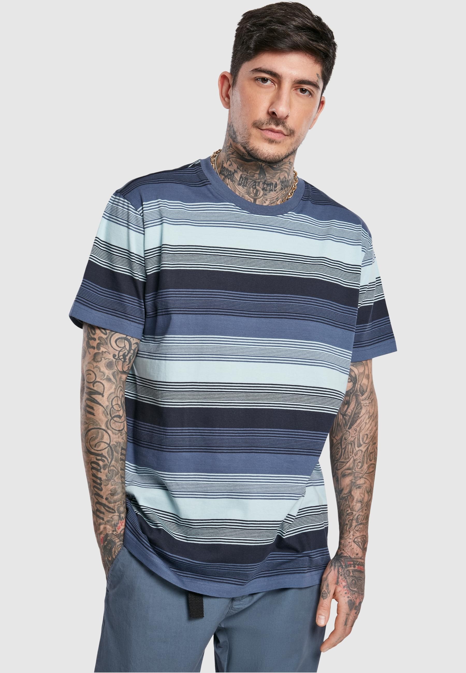 URBAN CLASSICS T-Shirt »Urban Classics Herren Yarn Dyed Sunrise Stripe Tee«, (1 tlg.)