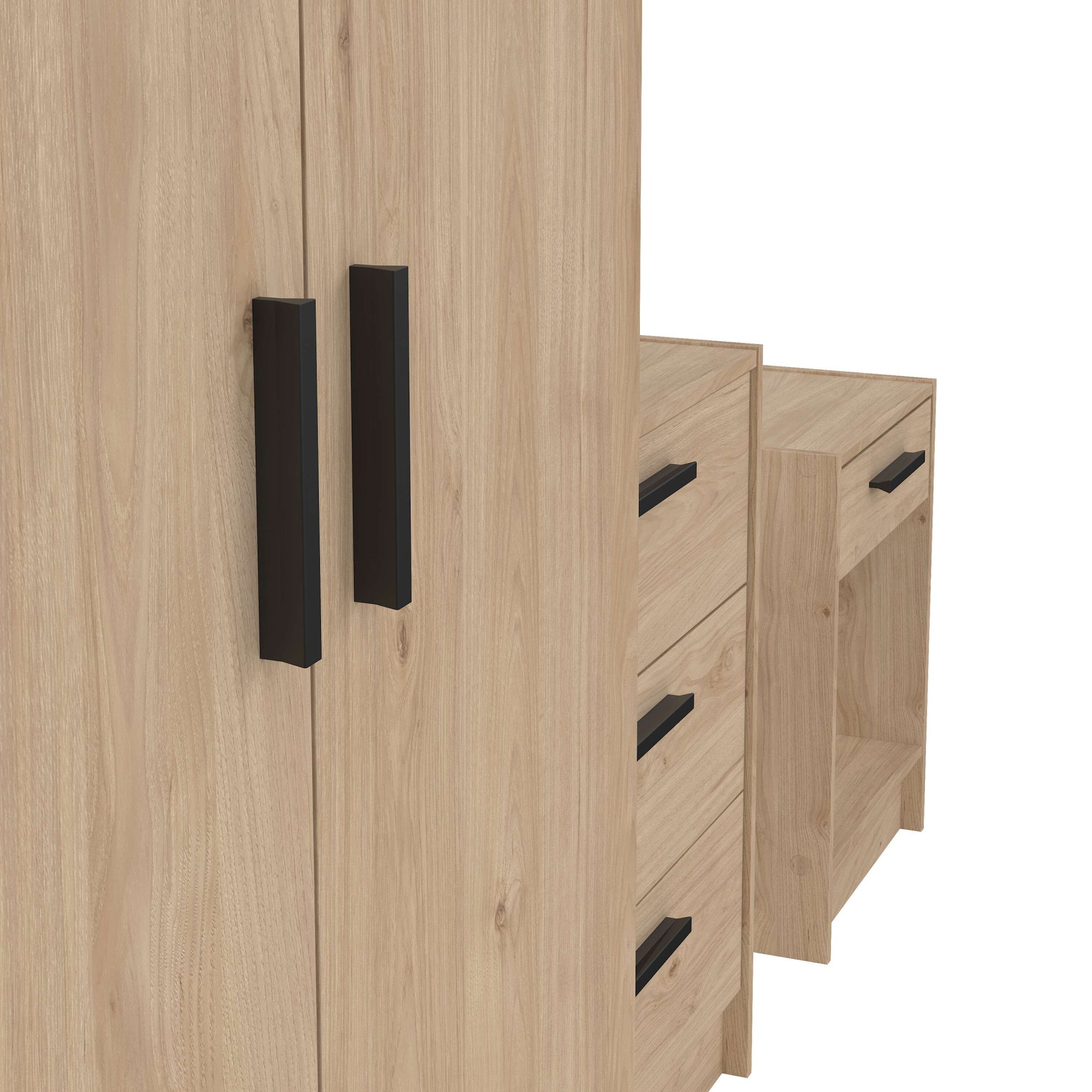 INOSIGN Schlafzimmer-Set »Escape, für Schlafzimmer, Jugendzimmer, aufbewahrung, Nordischer Stil«, (Set, 3 tlg.), (Set, 3-tlg), bestehend aus Kleiderschrank, Kommode & Nachttisch