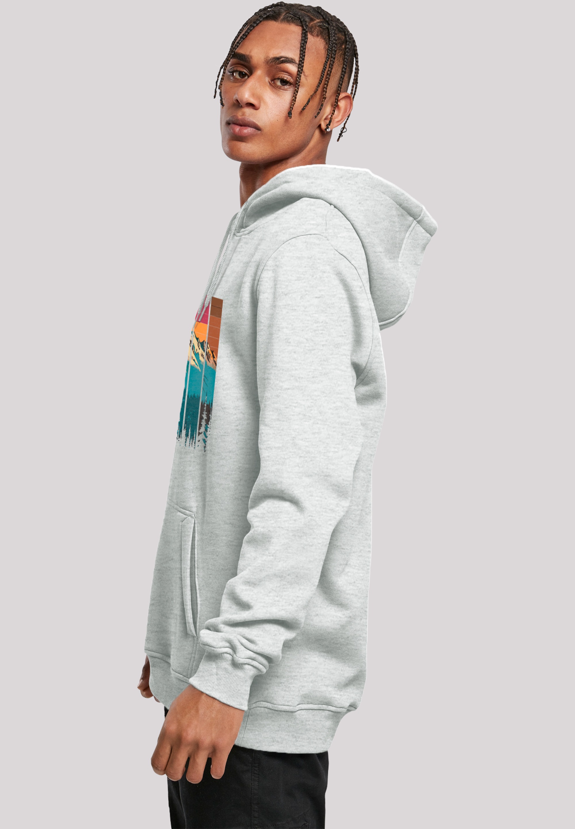 F4NT4STIC Kapuzenpullover »Berg Sonnenuntergang Retro«, Premium Qualität