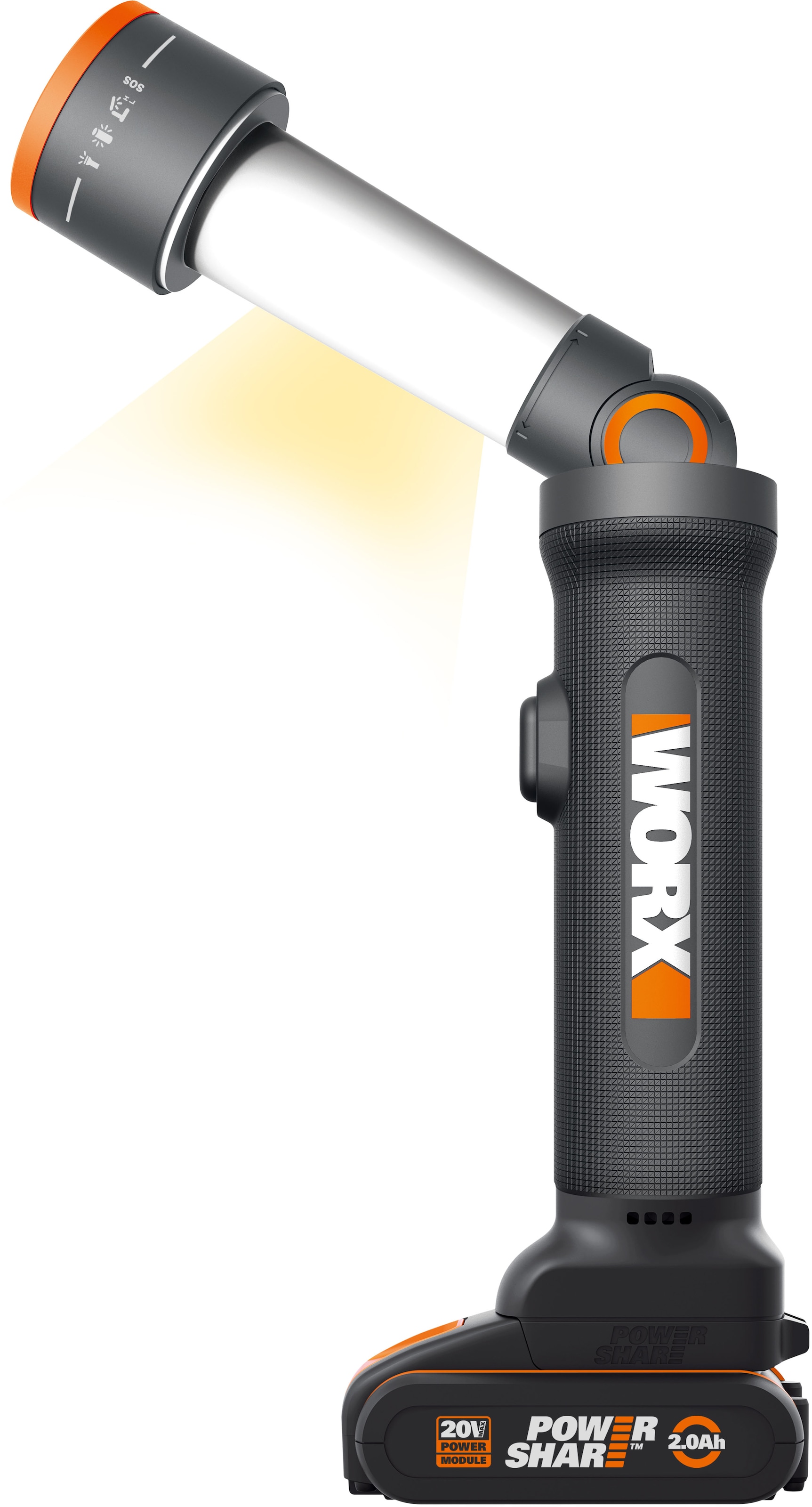 Worx LED Arbeitsleuchte »WX027.9«, Leuchtmittel LED-Board | LED fest integriert, 120-510 Lumen, 4-IN-1 multifunktional, ohne Akku & Ladegerät