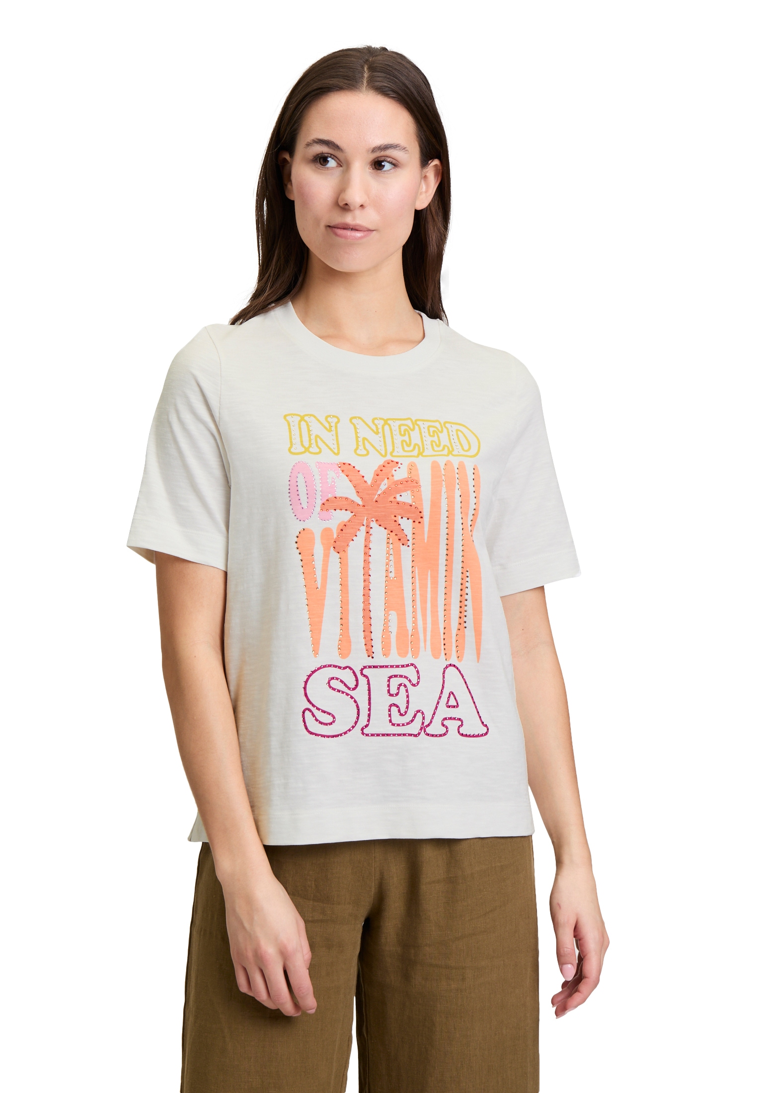 Cartoon Kurzarmshirt "Cartoon Damen Printshirt mit Rundhalsausschnitt", (1 günstig online kaufen