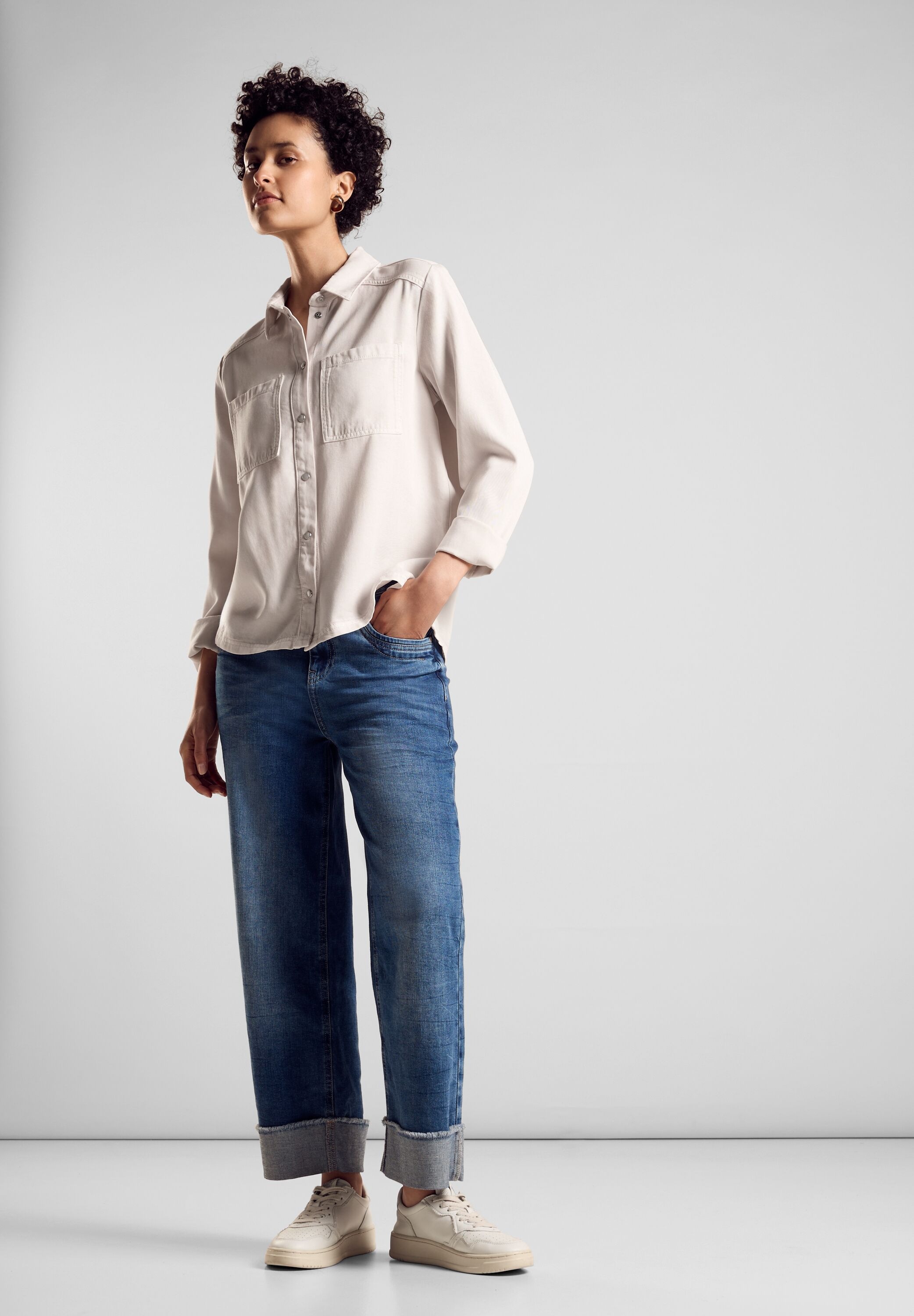 STREET ONE Jeansjacke, ohne Kapuze, mit Knopfleiste