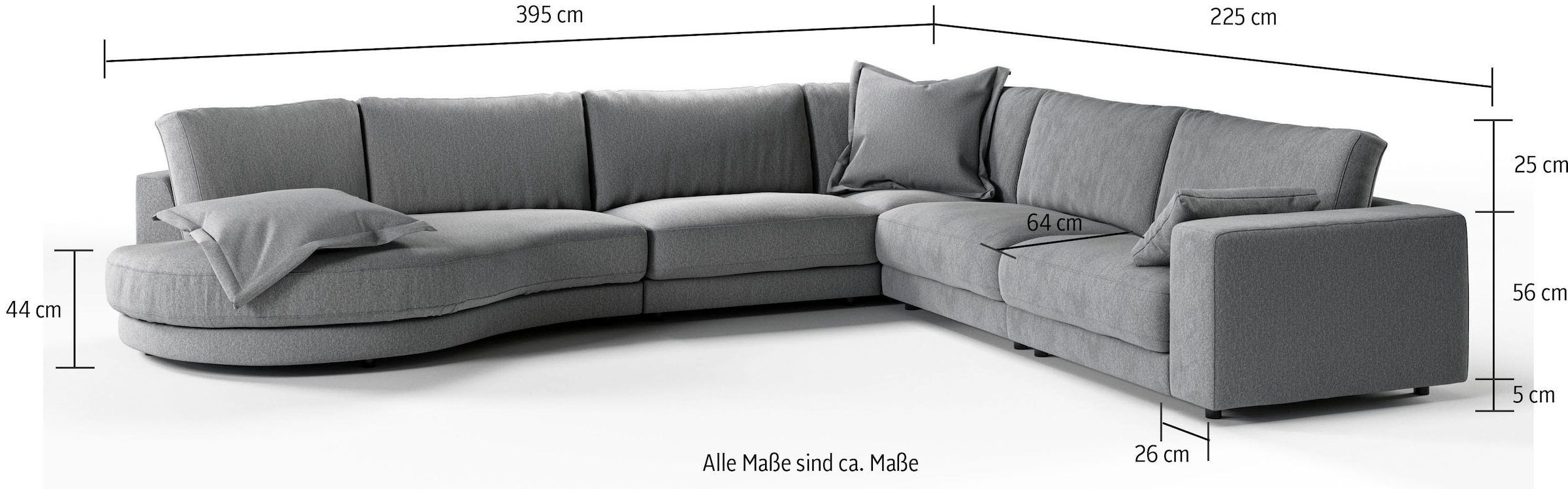 3C Candy Ecksofa »Enisa II, bequem und komfortabel, Mega Familiensofa, L-Form«, incl. 3 Flatterkissen, wahlweise mit Flecken-Schutz-Bezug Easy care