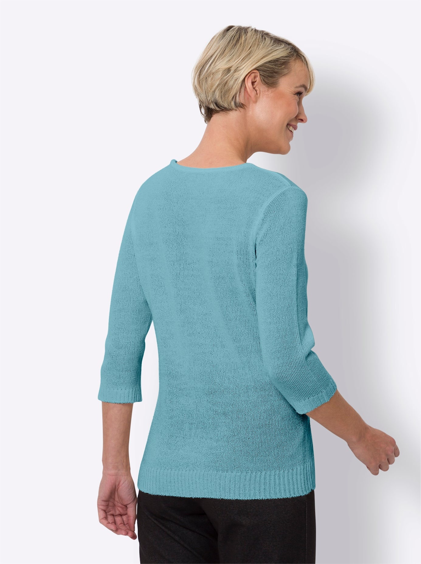 Classic Basics 3/4 Arm-Pullover "Rundhals-Pullover" günstig online kaufen