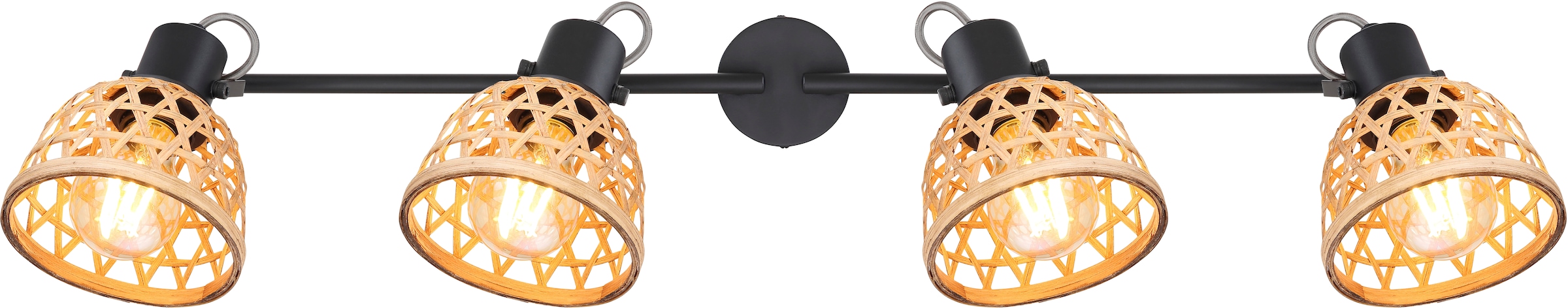 GLOBO LIGHTING Deckenspot »WENNA« E27 1 Stk. Deckenstrahler für Wohn- & Esszimmer schwarz Bambus