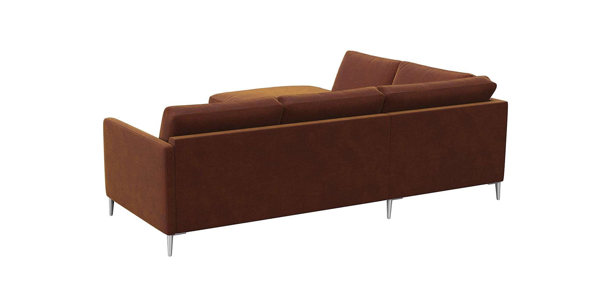 FLEXLUX Ecksofa »Fiore, L-Form«, schmale Armlehnen, Füße alufarben, B/T 234/225 cm, Kaltschaum im Sitz